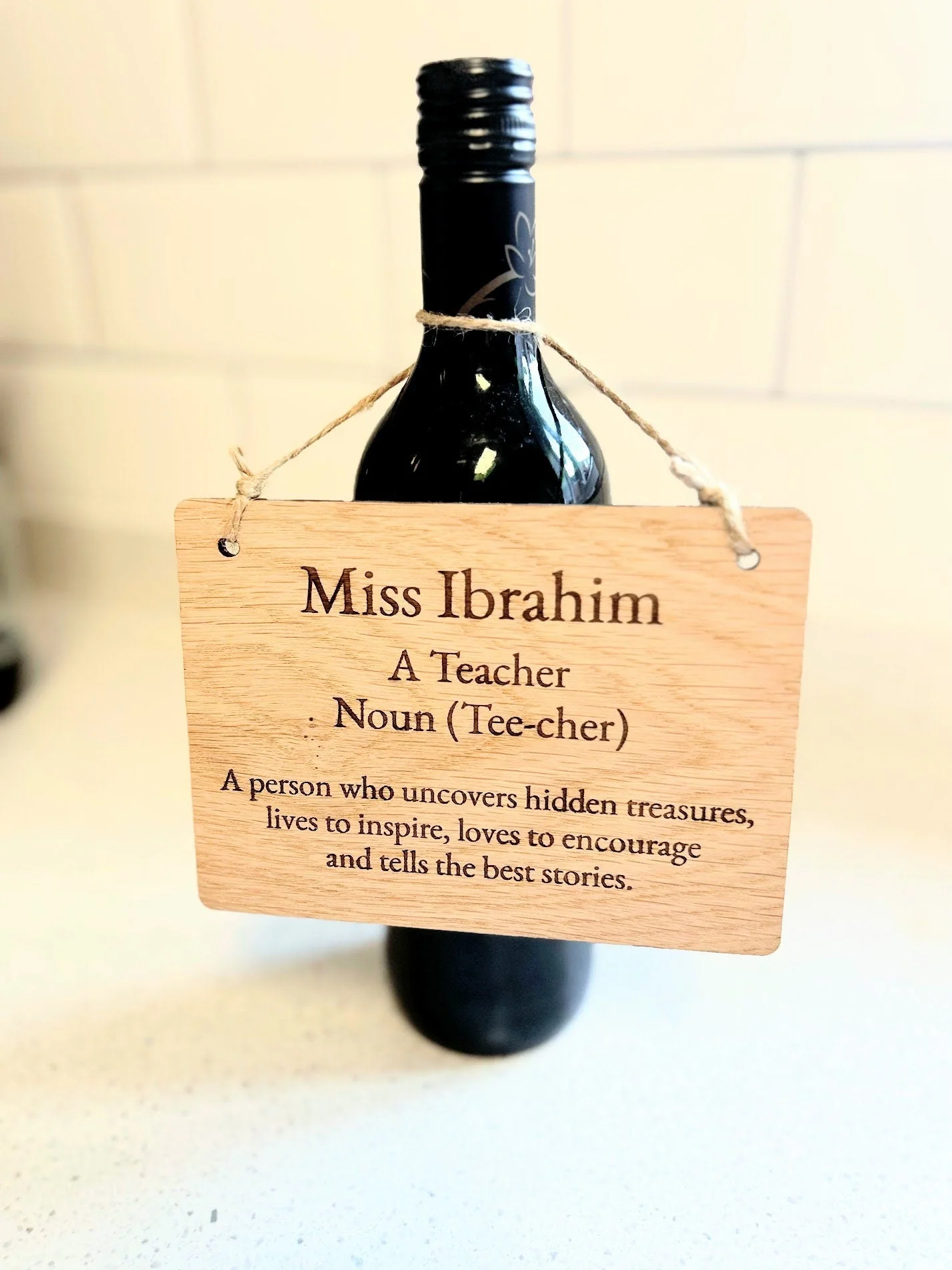 Custom Engraved Teacher Appreciation Sign - Personalised Oak Veneer Door/Hanging Sign - Thoughtful Gift for Educators & Mentors - Image 7