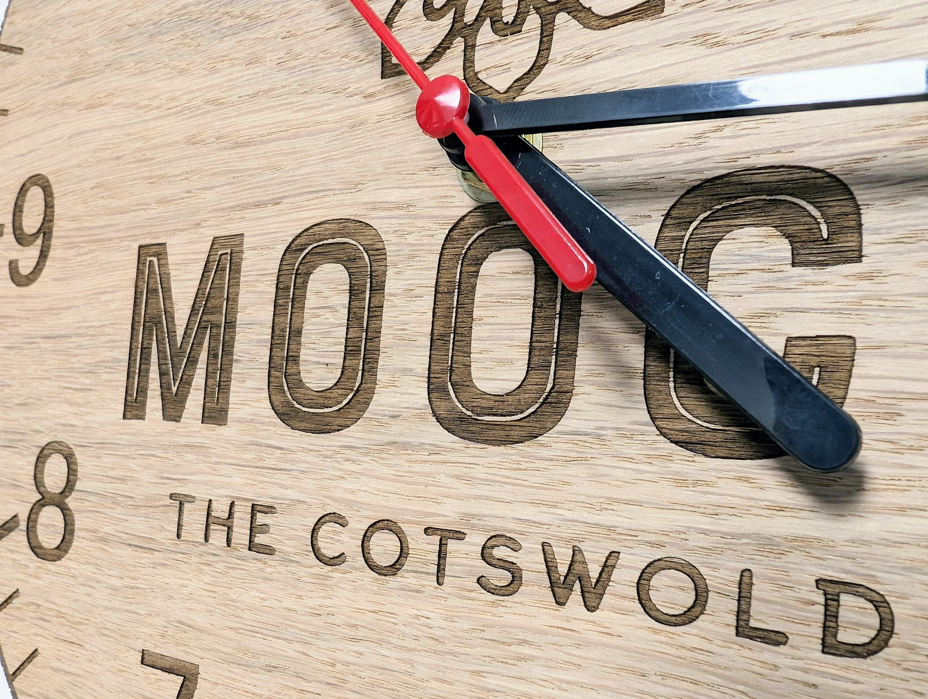 Custom Engraved Wooden Logo Wall Clock - Personalised Branded Timepiece - Image 3