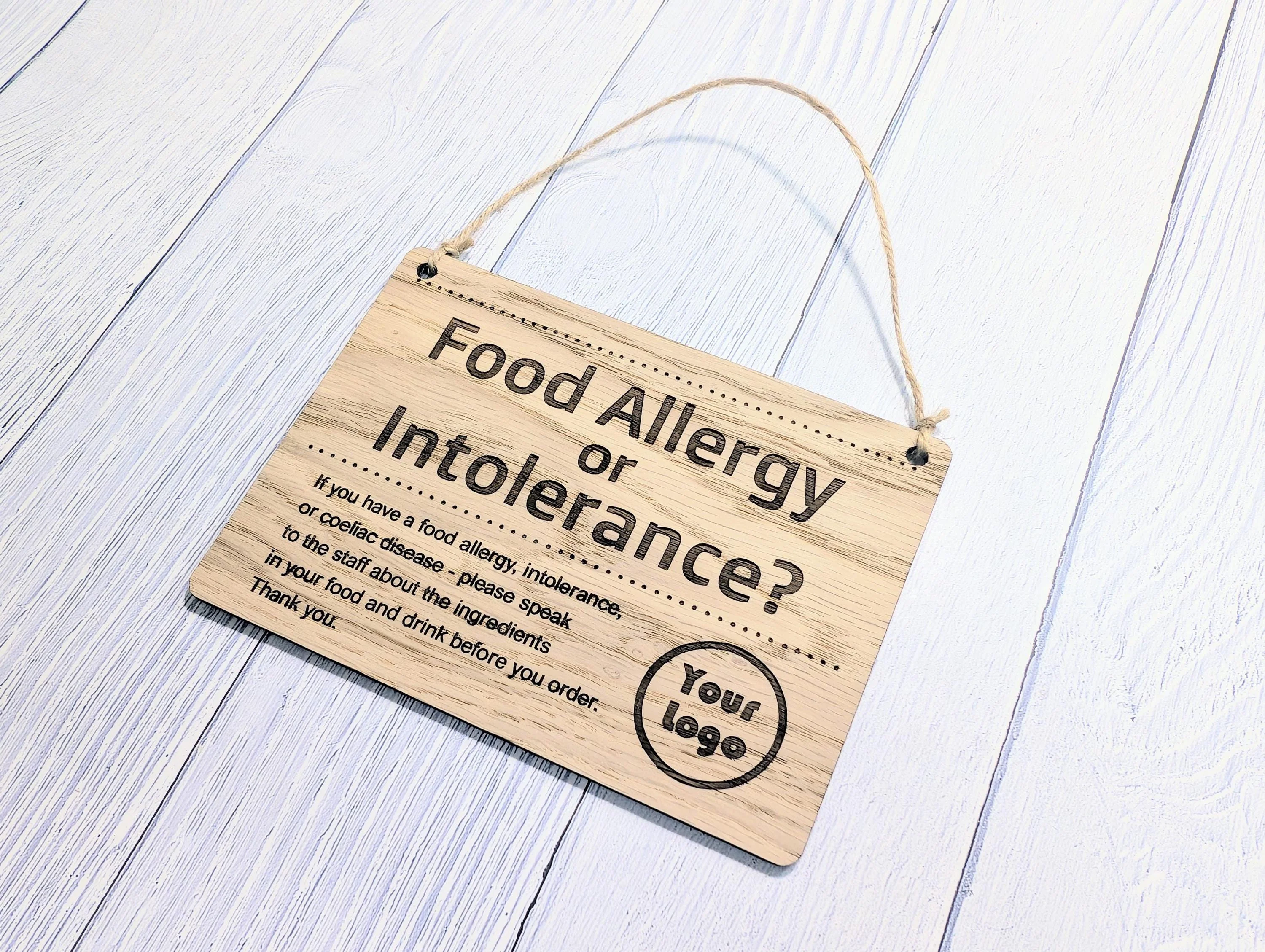 Custom Food Allergy Sign – Solid Oak Safety Notice for Menus or Counters – Wooden Café Sign – Handmade in Wales – 4 Sizes Available - Image 6