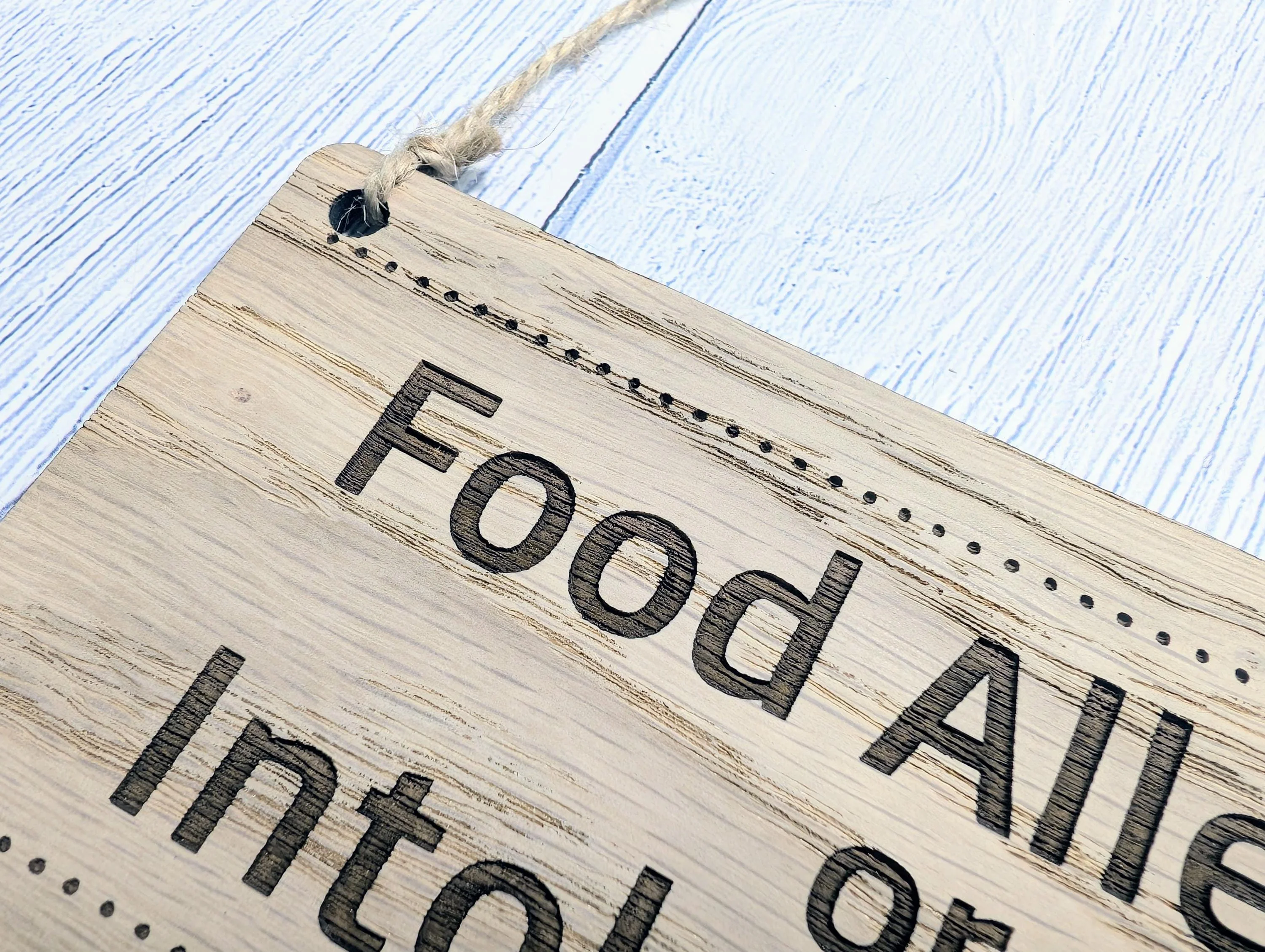 Custom Food Allergy Sign – Solid Oak Safety Notice for Menus or Counters – Wooden Café Sign – Handmade in Wales – 4 Sizes Available - Image 7