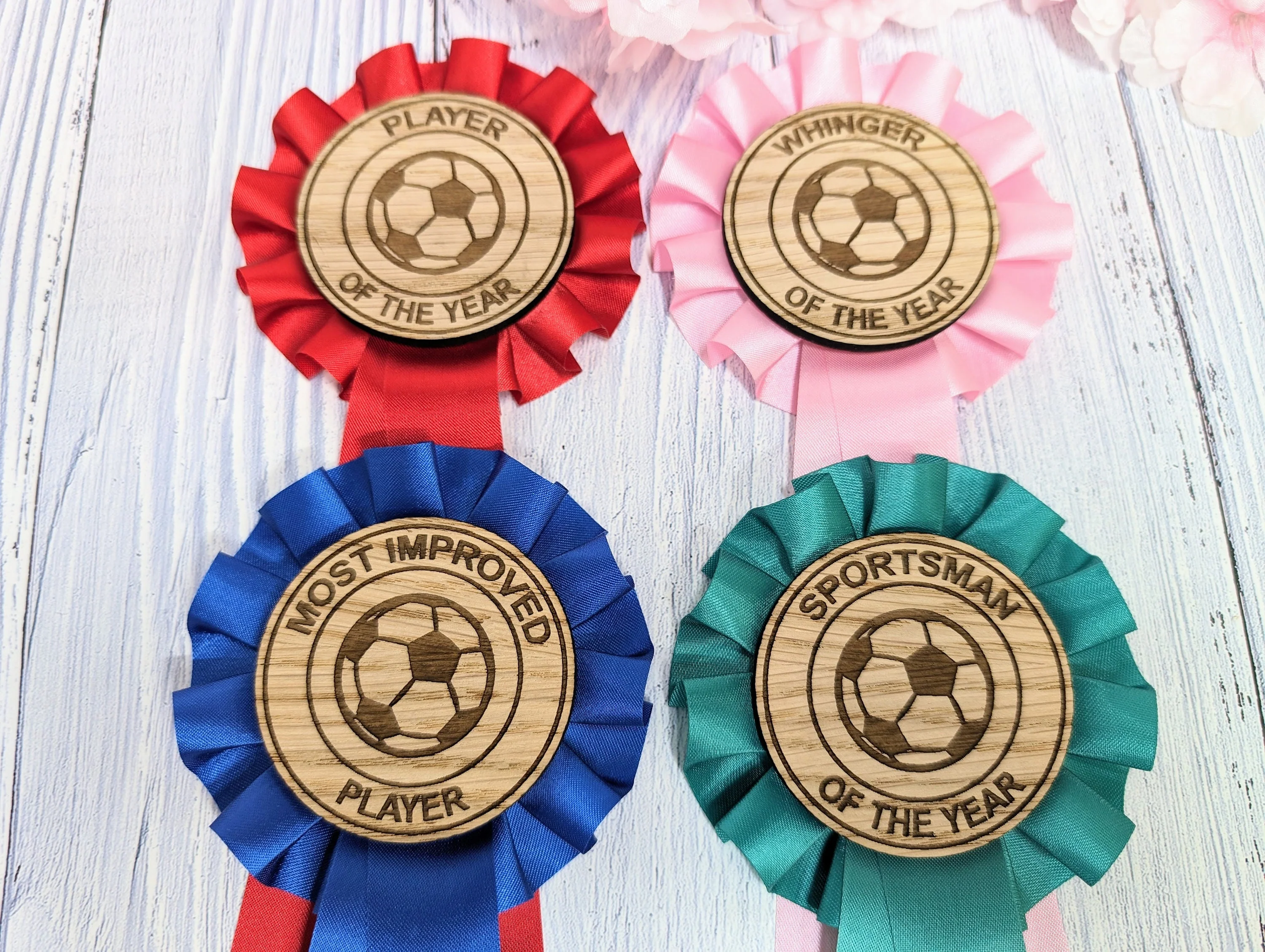 Custom Football Rosettes - Personalised Soccer Awards | Choice of Colours, Eco-Friendly, Handcrafted, Fun & Serious Titles - Image 3