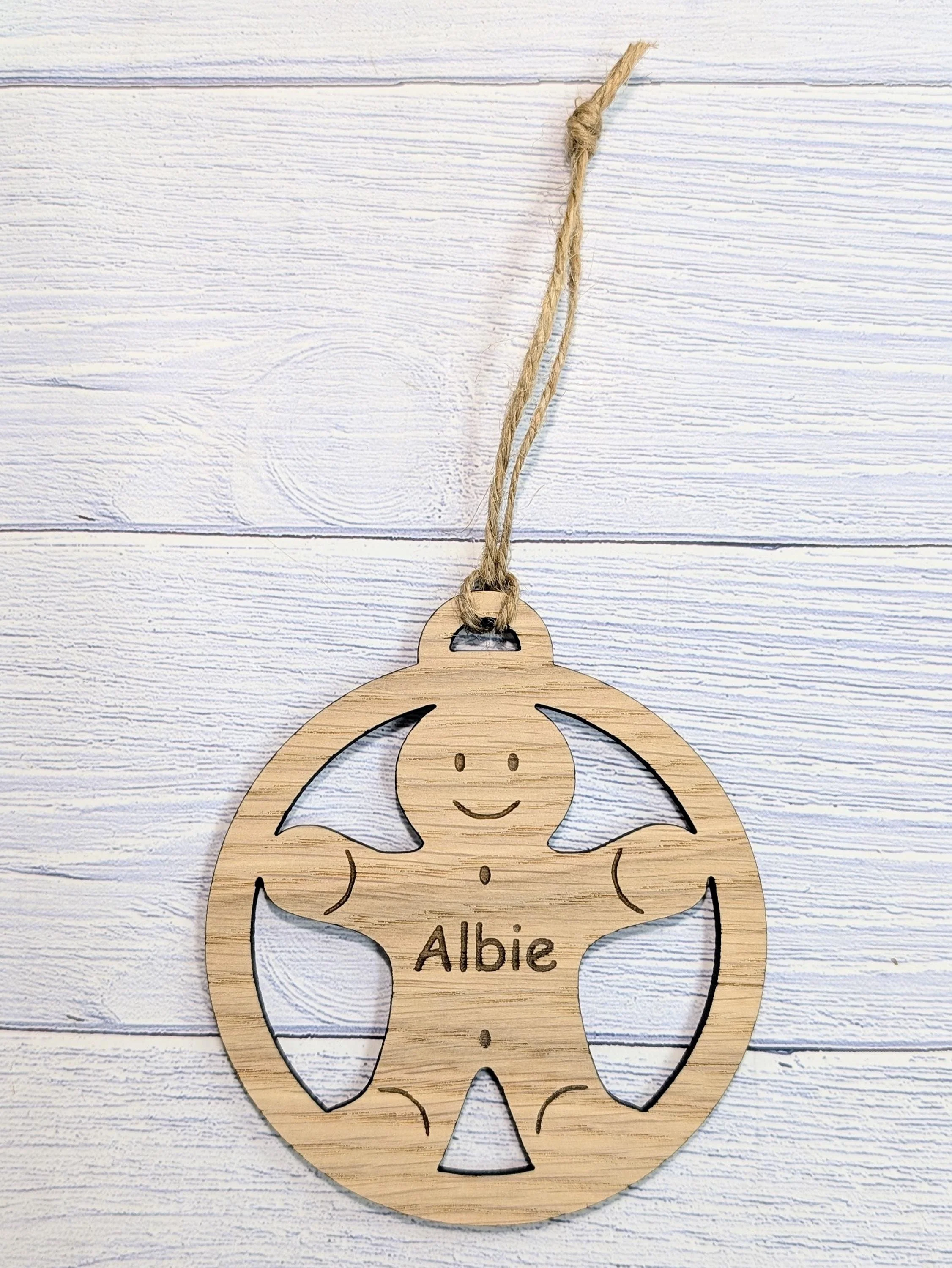 Custom Gingerbread Man Wooden Christmas Bauble for Festive Decor | Personalised Gift | Custom Tree Decoration | Xmas Oak Ornament | Festive - Image 10