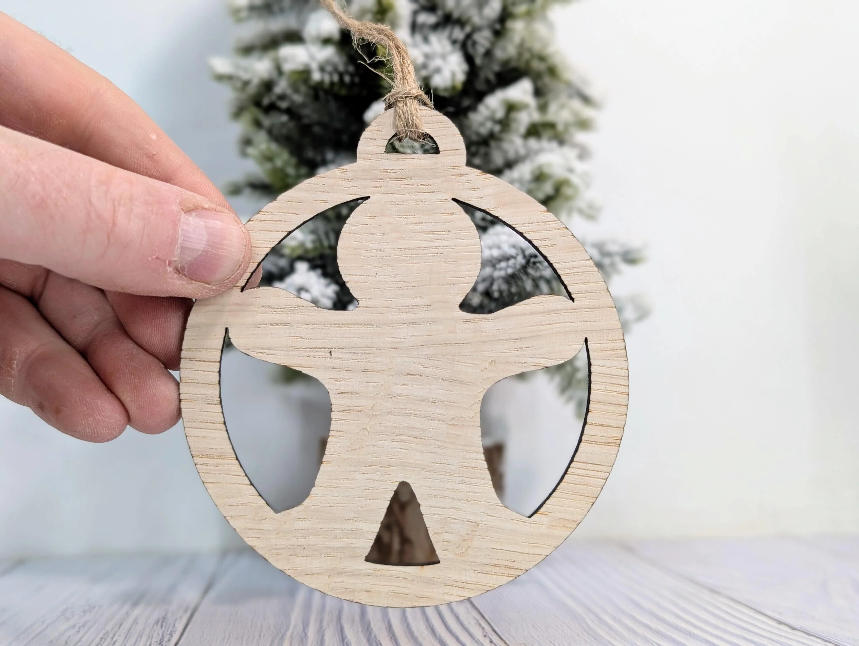 Custom Gingerbread Man Wooden Christmas Bauble for Festive Decor | Personalised Gift | Custom Tree Decoration | Xmas Oak Ornament | Festive - Image 4