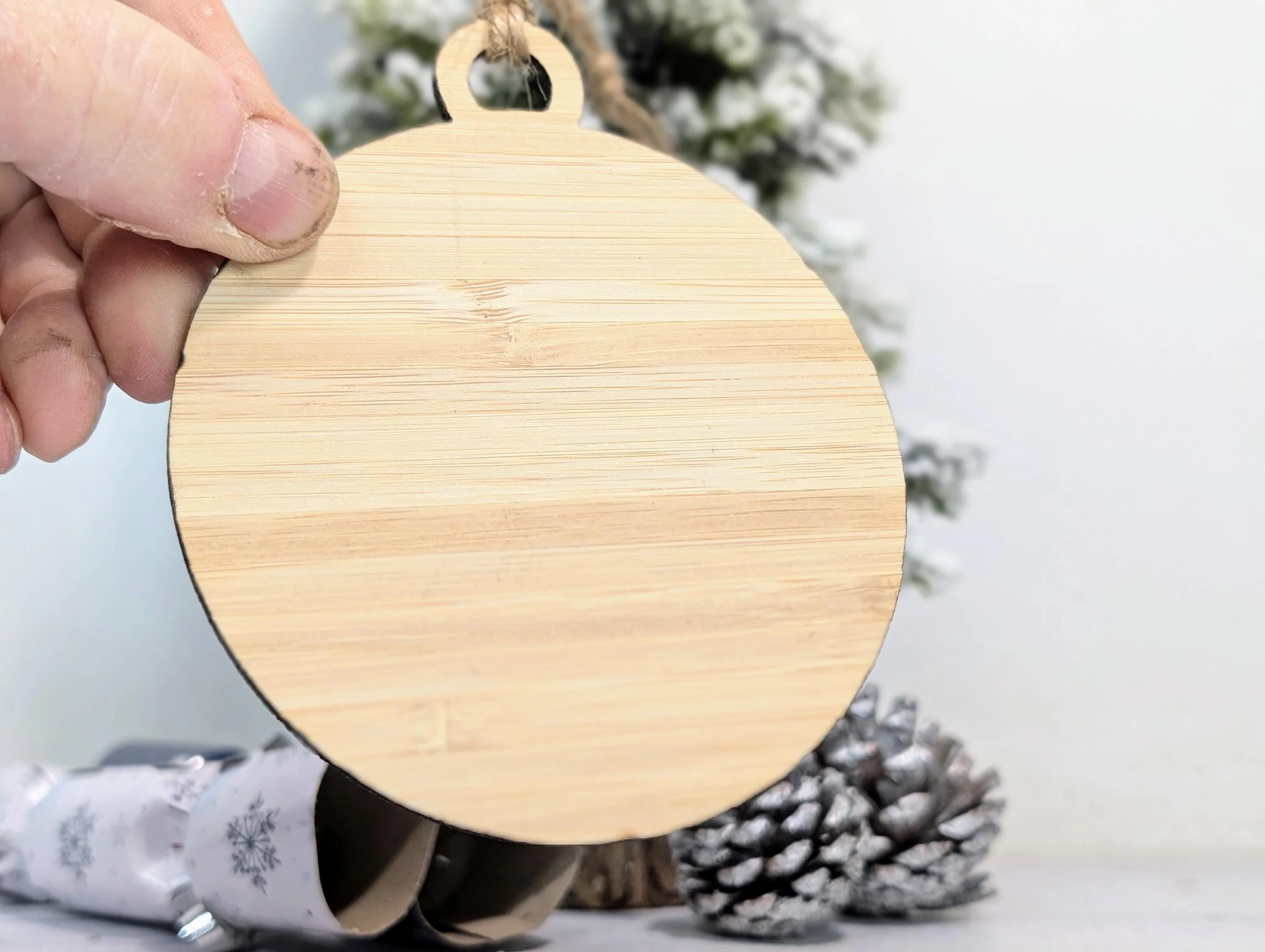 Custom Logo Bauble for Organisations, Businesses - Engraved Bamboo Ornament - Corporate Christmas Tree Decoration - Bulk Options - Image 6