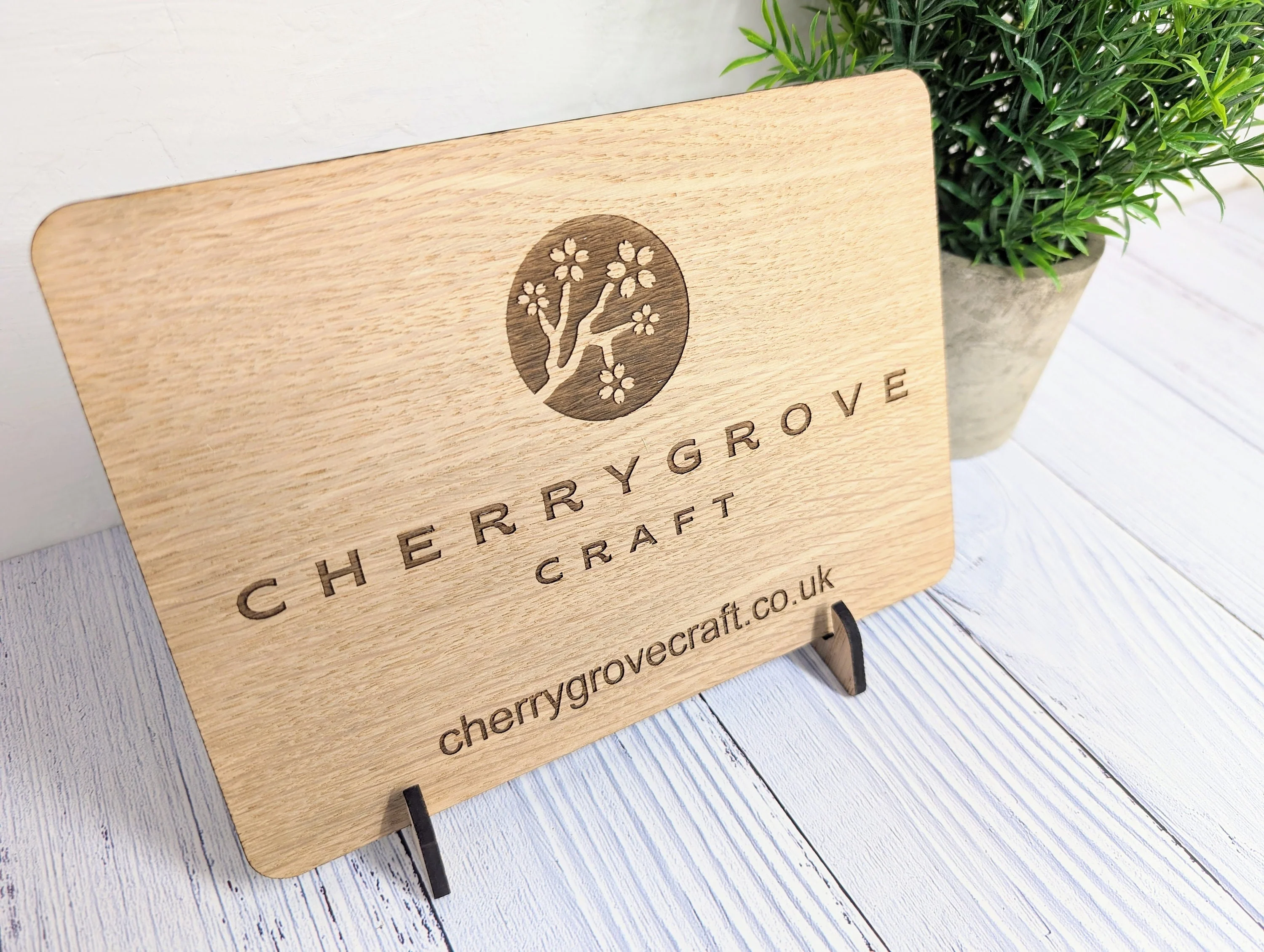 Custom Logo Display Wooden Sign with Optional Stand - Image 2