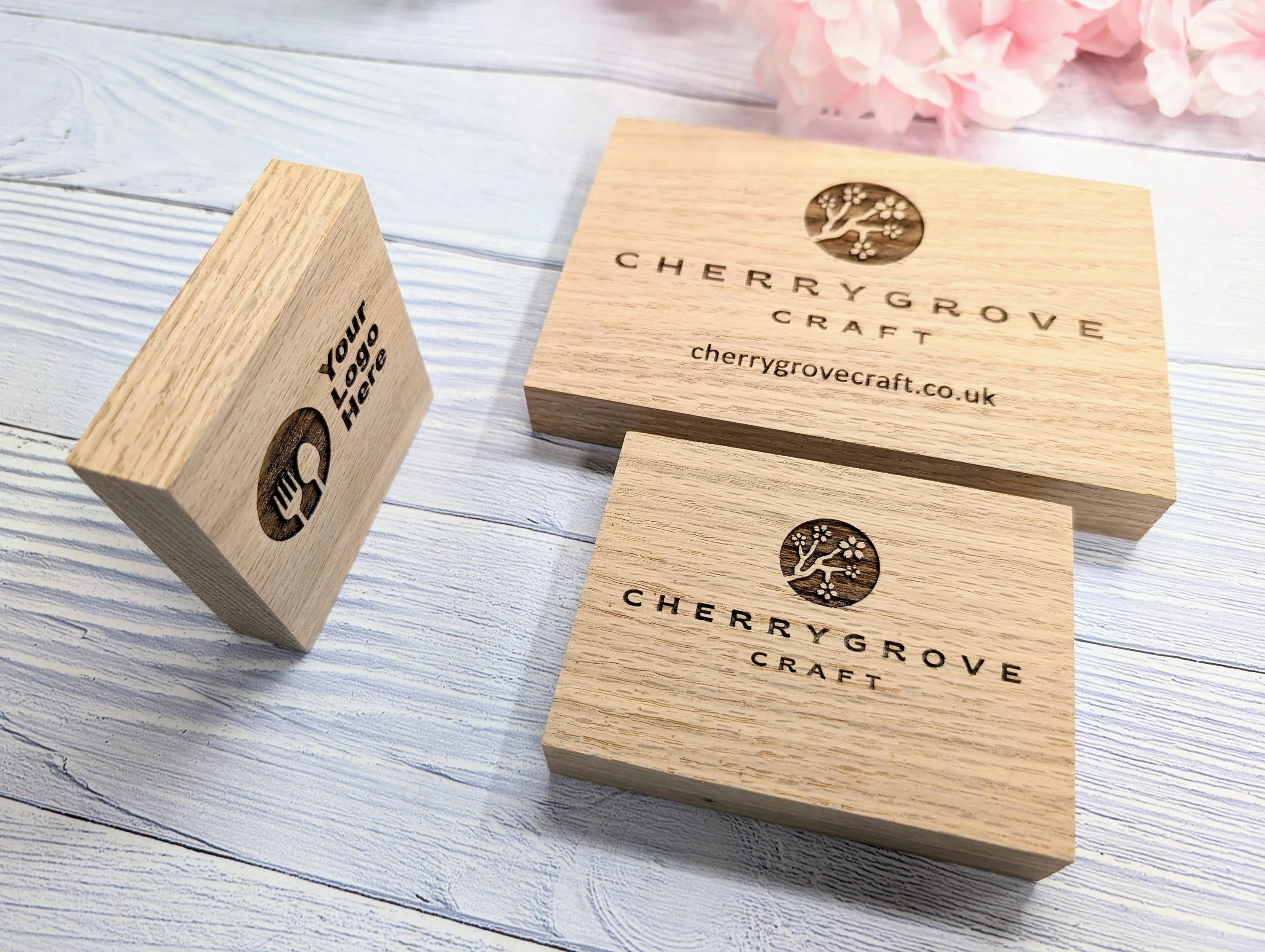 Custom Logo Oak Blocks - Freestanding Sign - Image 3