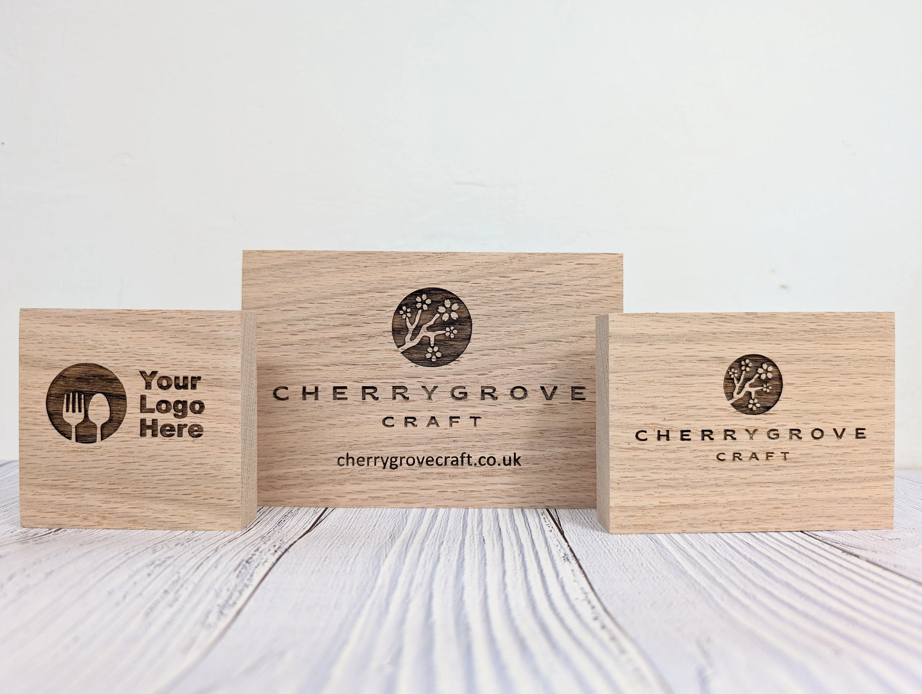 Custom Logo Oak Blocks - Freestanding Sign - Image 4