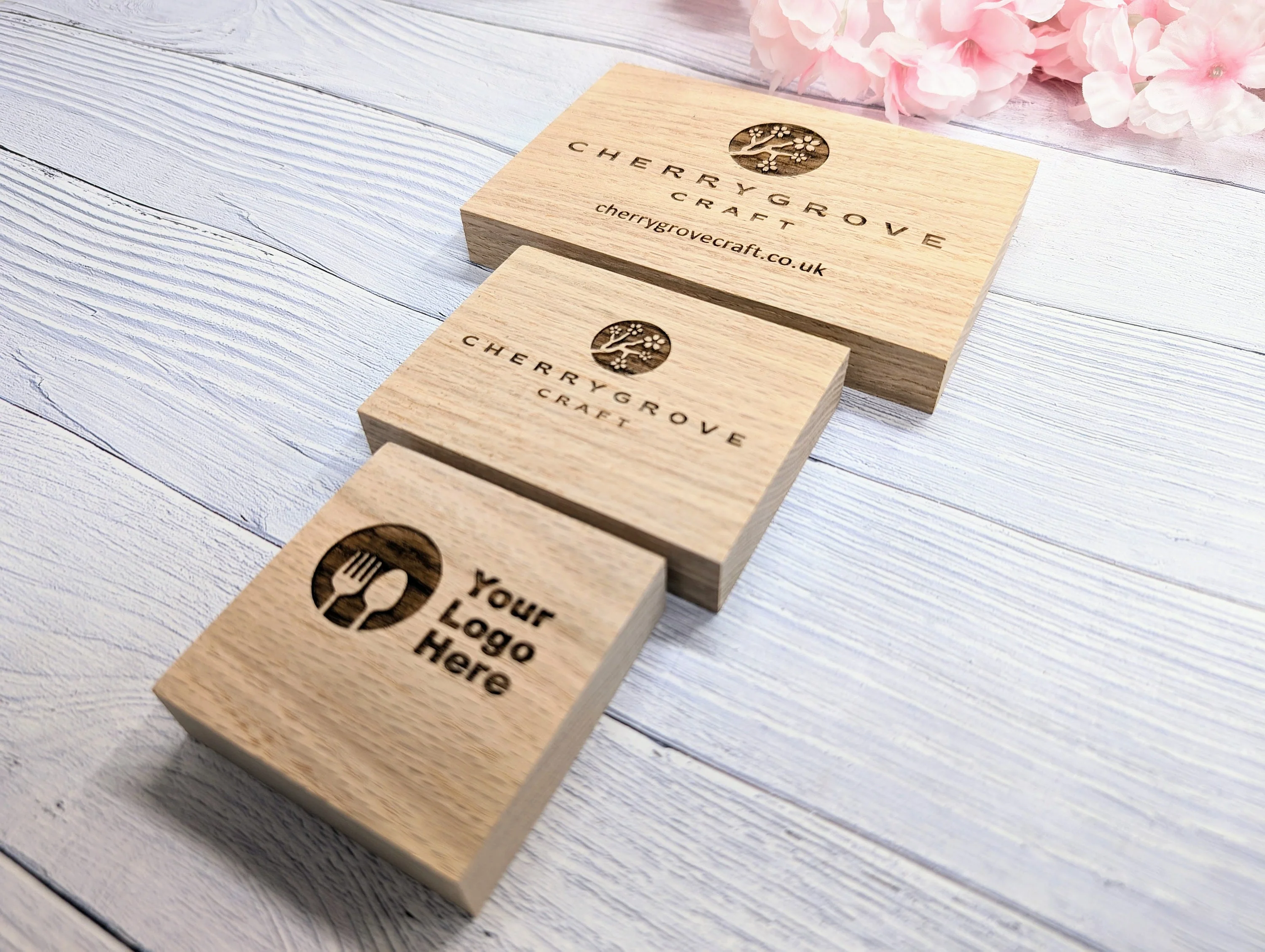 Custom Logo Oak Blocks - Freestanding Sign - Image 6