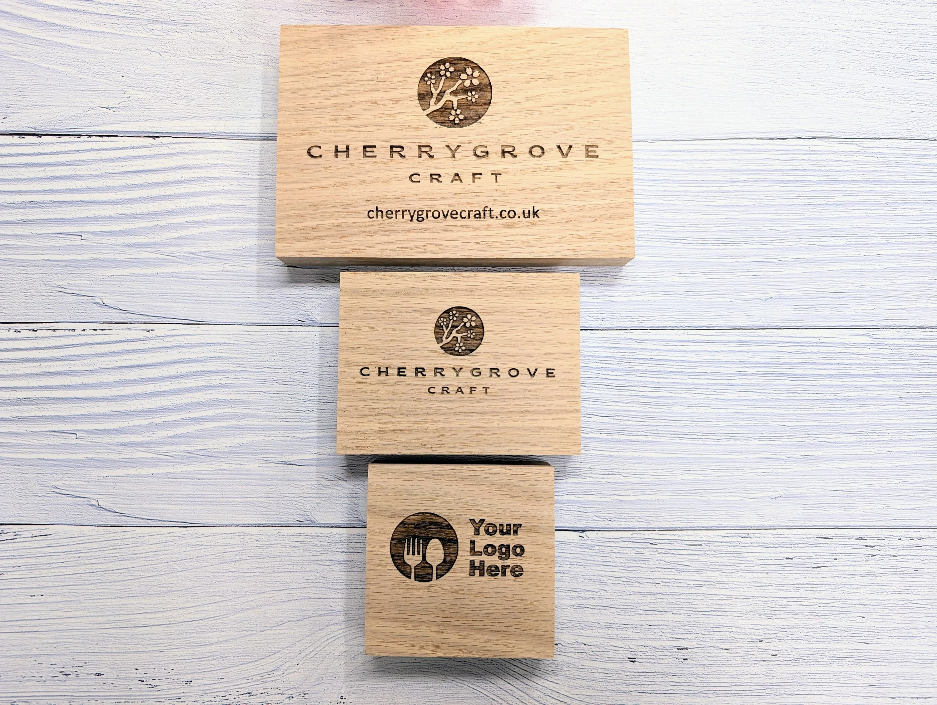 Custom Logo Oak Blocks - Freestanding Sign - Image 7