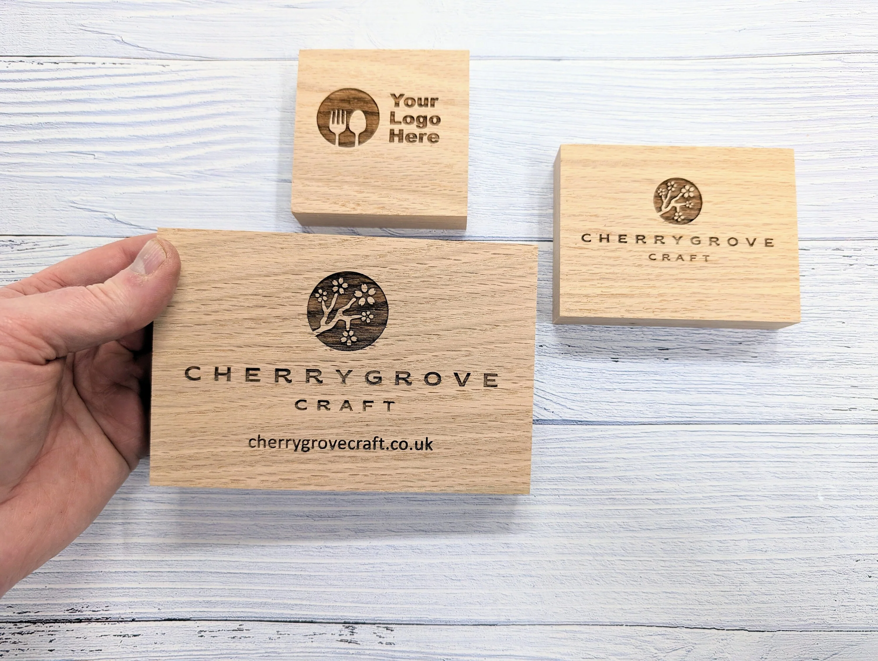 Custom Logo Oak Blocks - Freestanding Sign - Image 9
