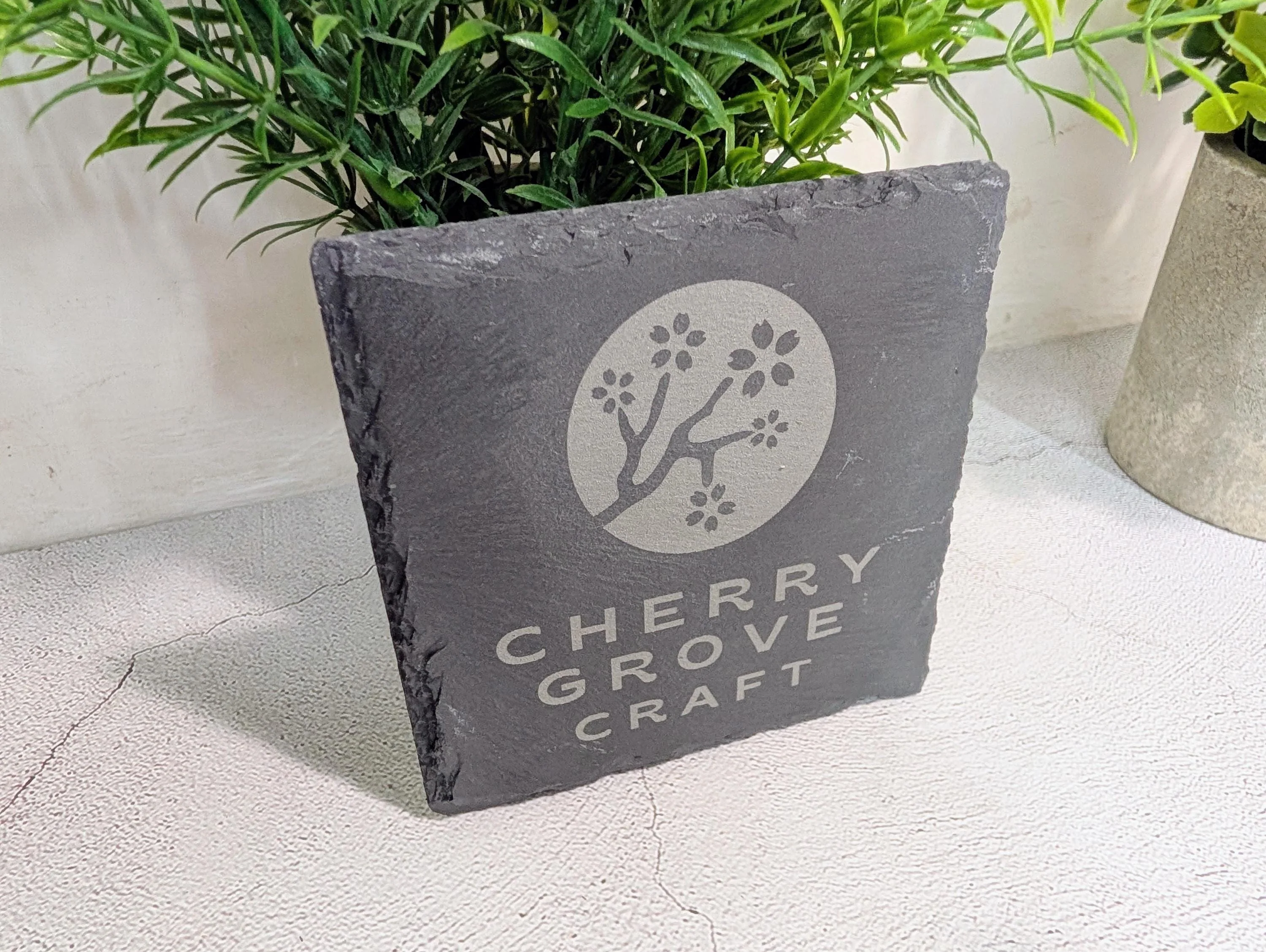 Custom Logo Slate Coaster – Branded Business Coaster, Engraved Drink Mat for Shops, Salons, Cafés, Pubs, Restaurants, Handmade in Wales - Image 5