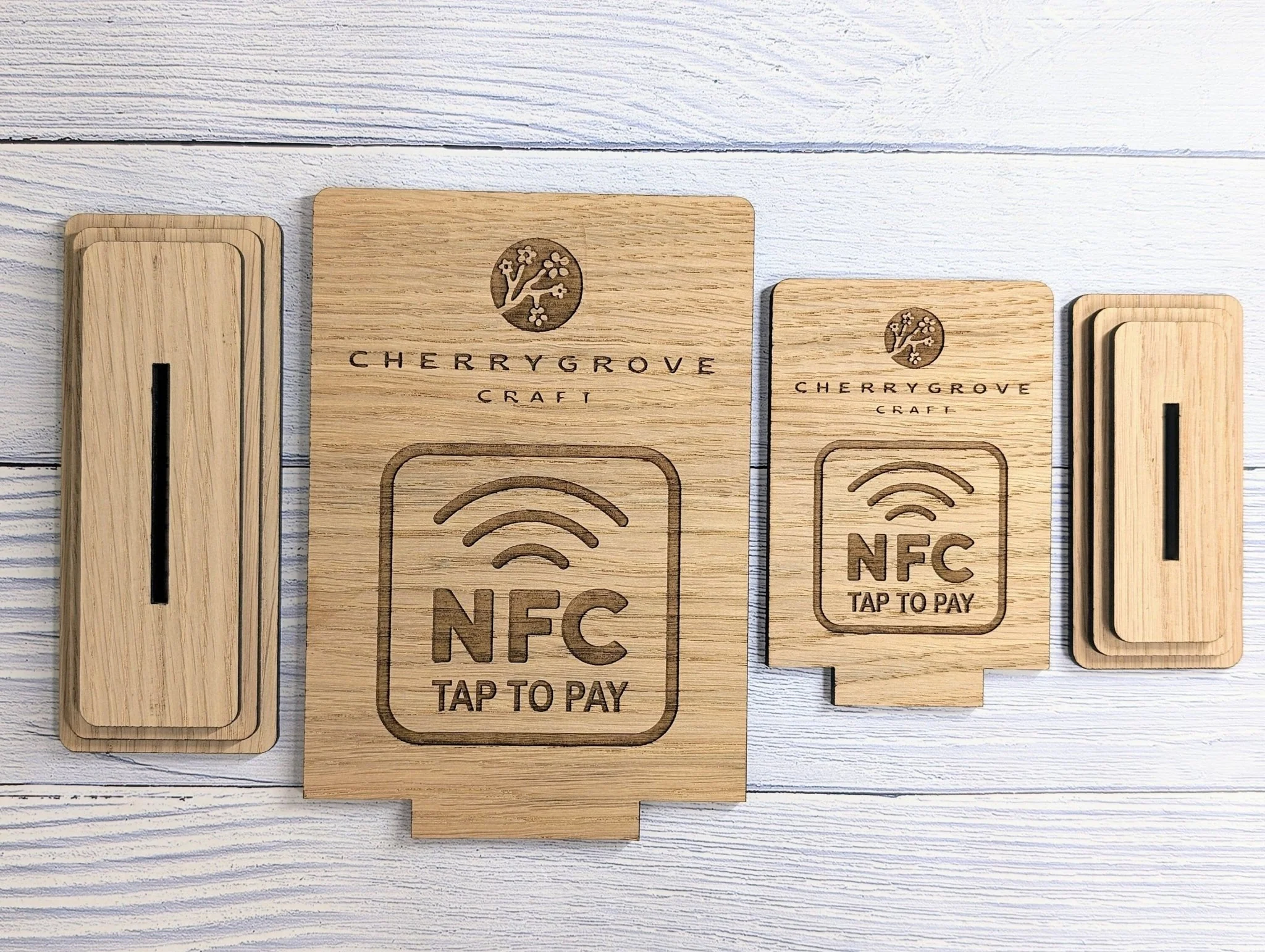 Custom NFC 'Tap to Pay' Wooden Sign - Personalised Logo, Eco-Friendly, Handmade in Wales, NFC tag, 2 Sizes, Signage - Image 5