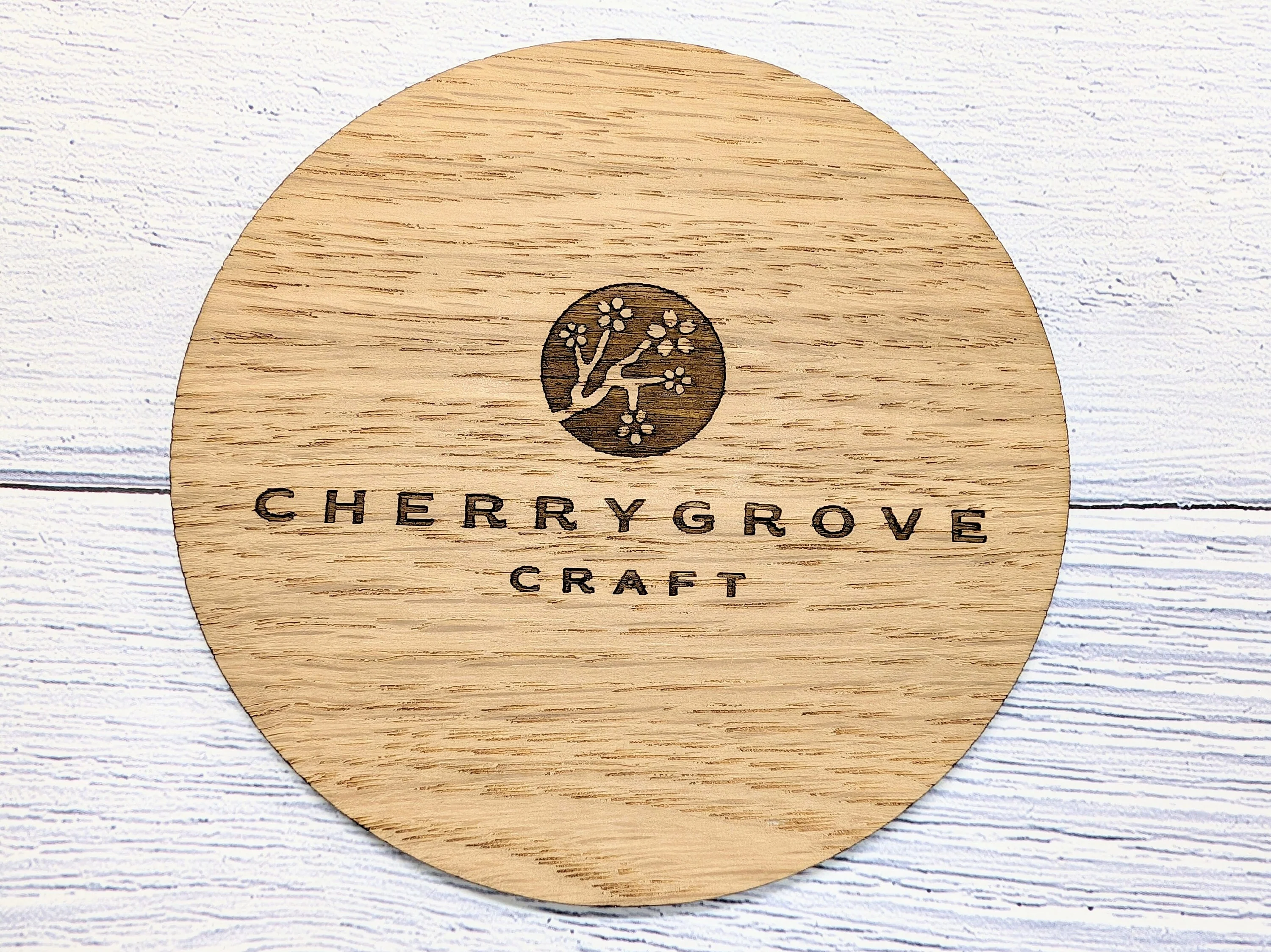 Custom Oak Veneer Round Coasters - Eco-Friendly Personalised Logo Drink Coasters for Business and Corporate Gifts, 100mm Diameter - Image 6