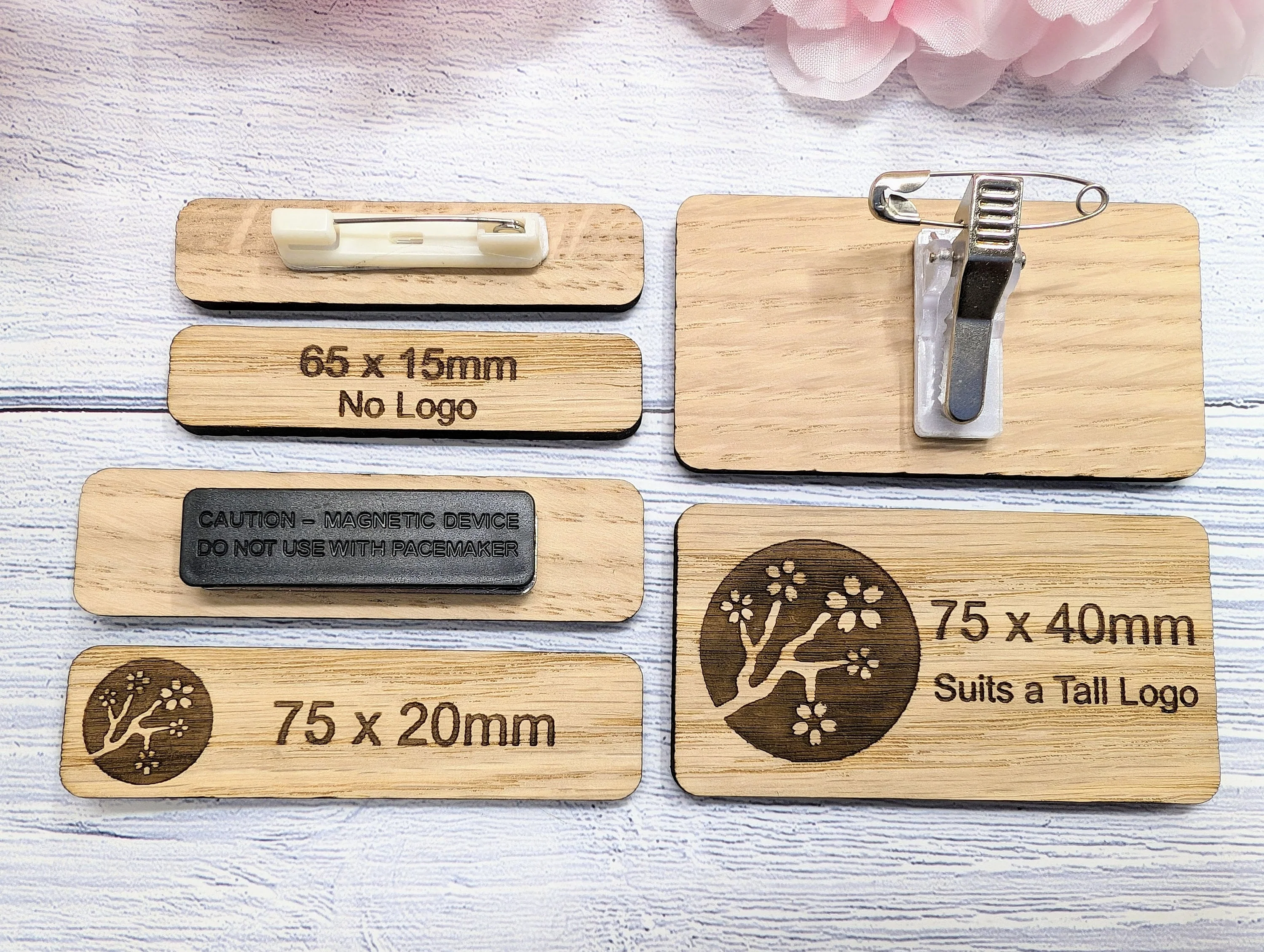 Wooden Name Badges | Custom Oak Name Badges for Businesses - Image 4