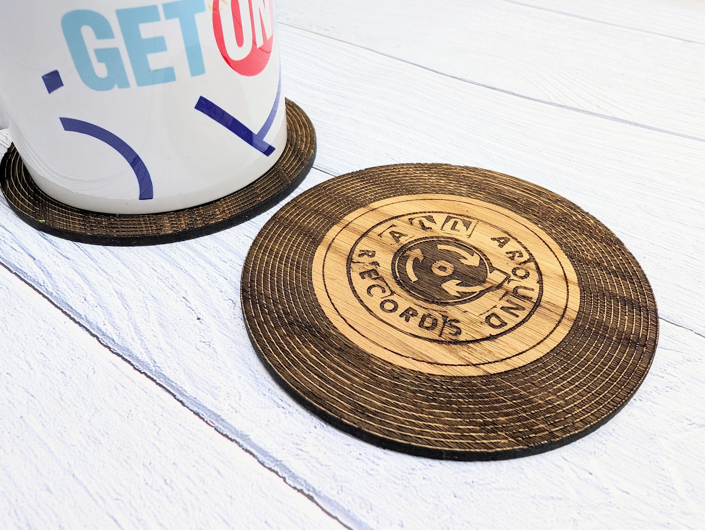 Custom Retro Vinyl Record Coaster for Businesses - Add Your Logo & Celebrate Milestones - Unique Promotional Marketing Item - Image 3