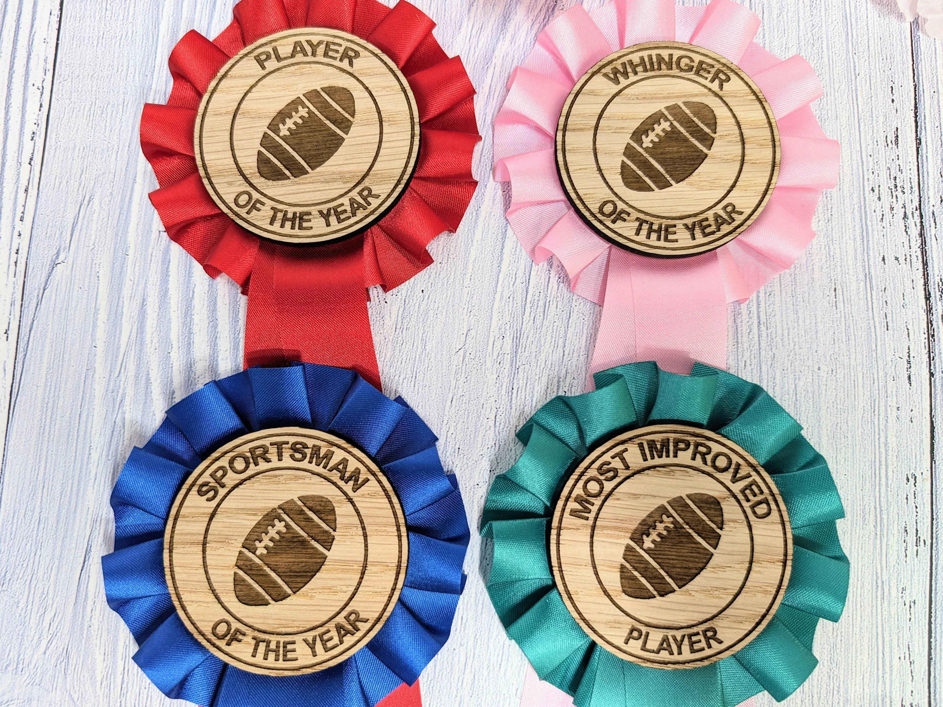Custom Rugby Rosettes - Personalised Rugby Awards | Choice of Colours, Eco-Friendly, Handcrafted, Fun & Serious Titles - Image 4