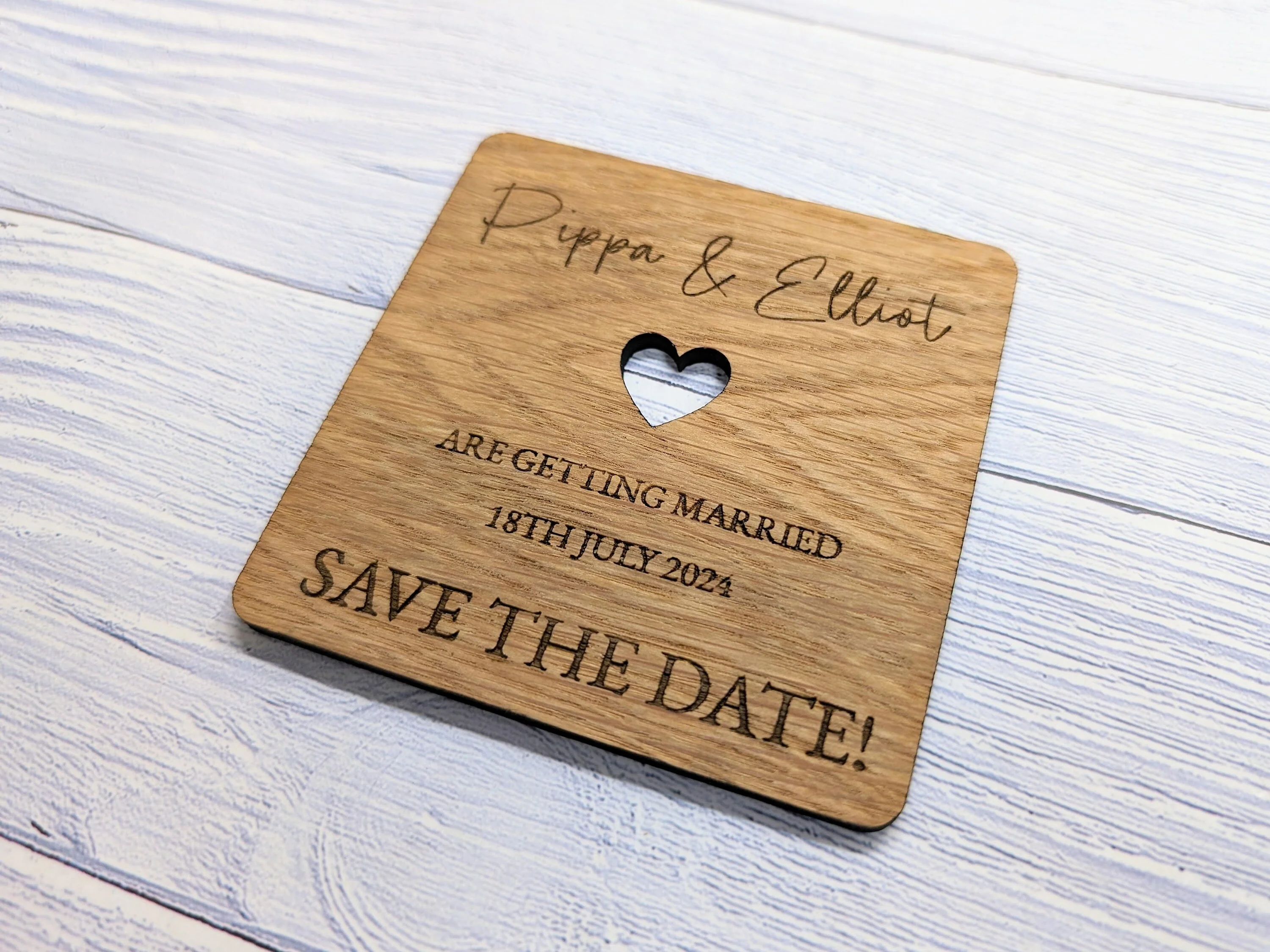 Custom 'Save The Date' Wooden Coasters - Unique Wedding Favors - Image 4