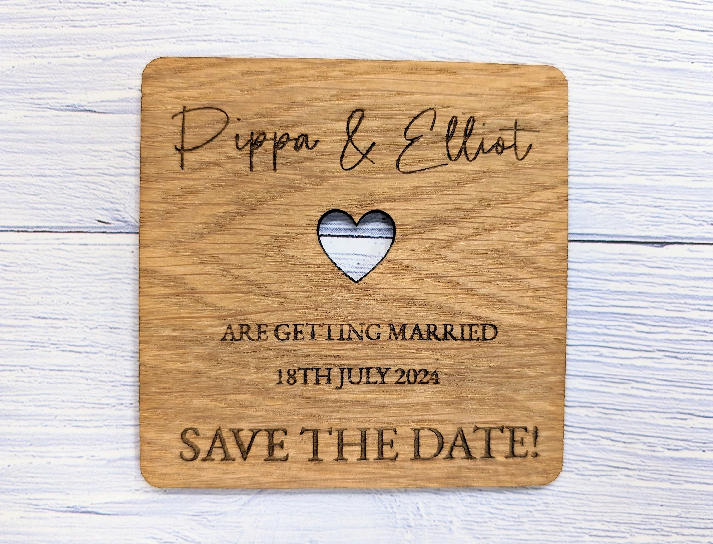 Custom 'Save The Date' Wooden Coasters - Unique Wedding Favors - Image 5