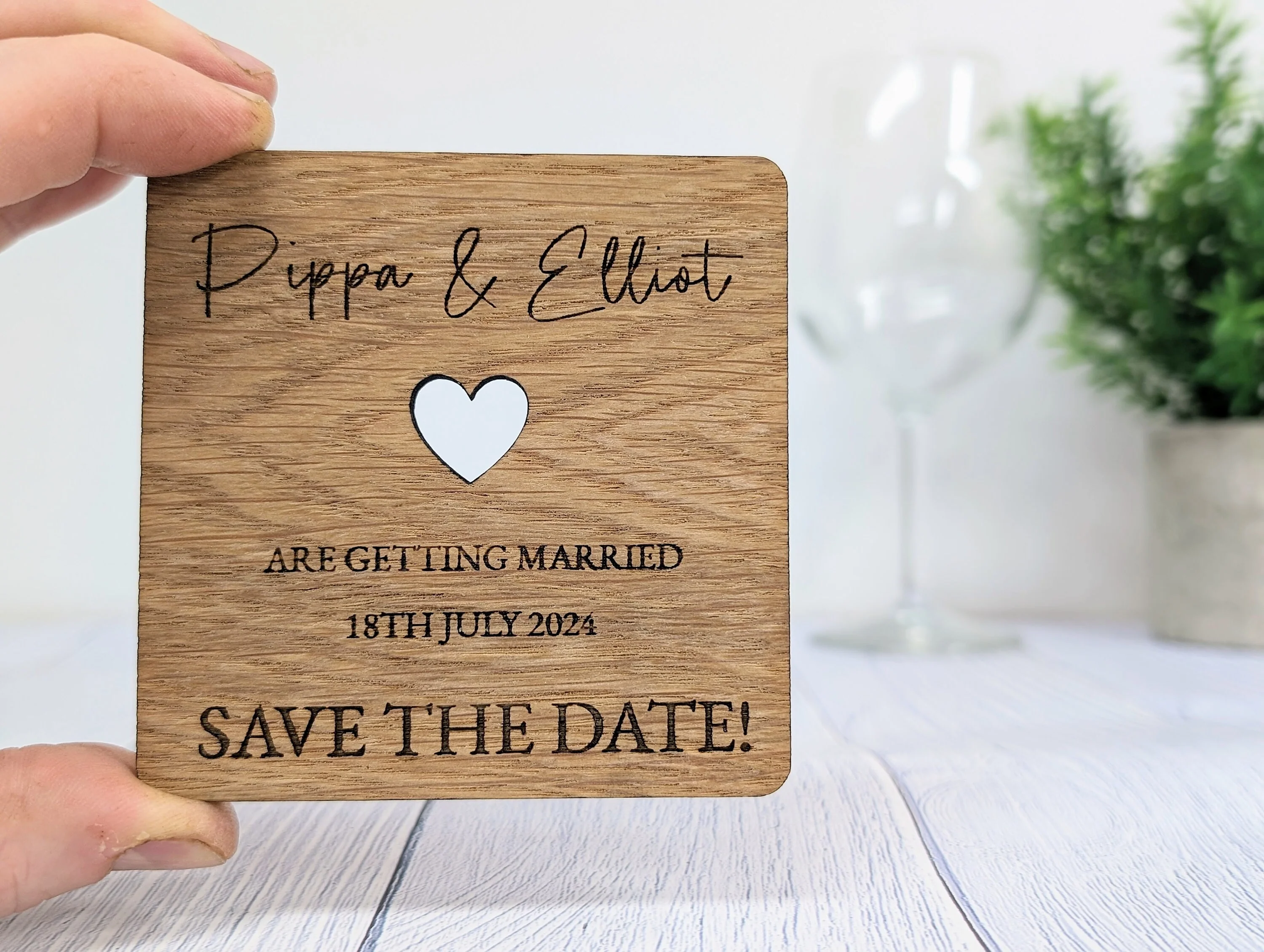 Custom 'Save The Date' Wooden Coasters - Unique Wedding Favors - Image 6
