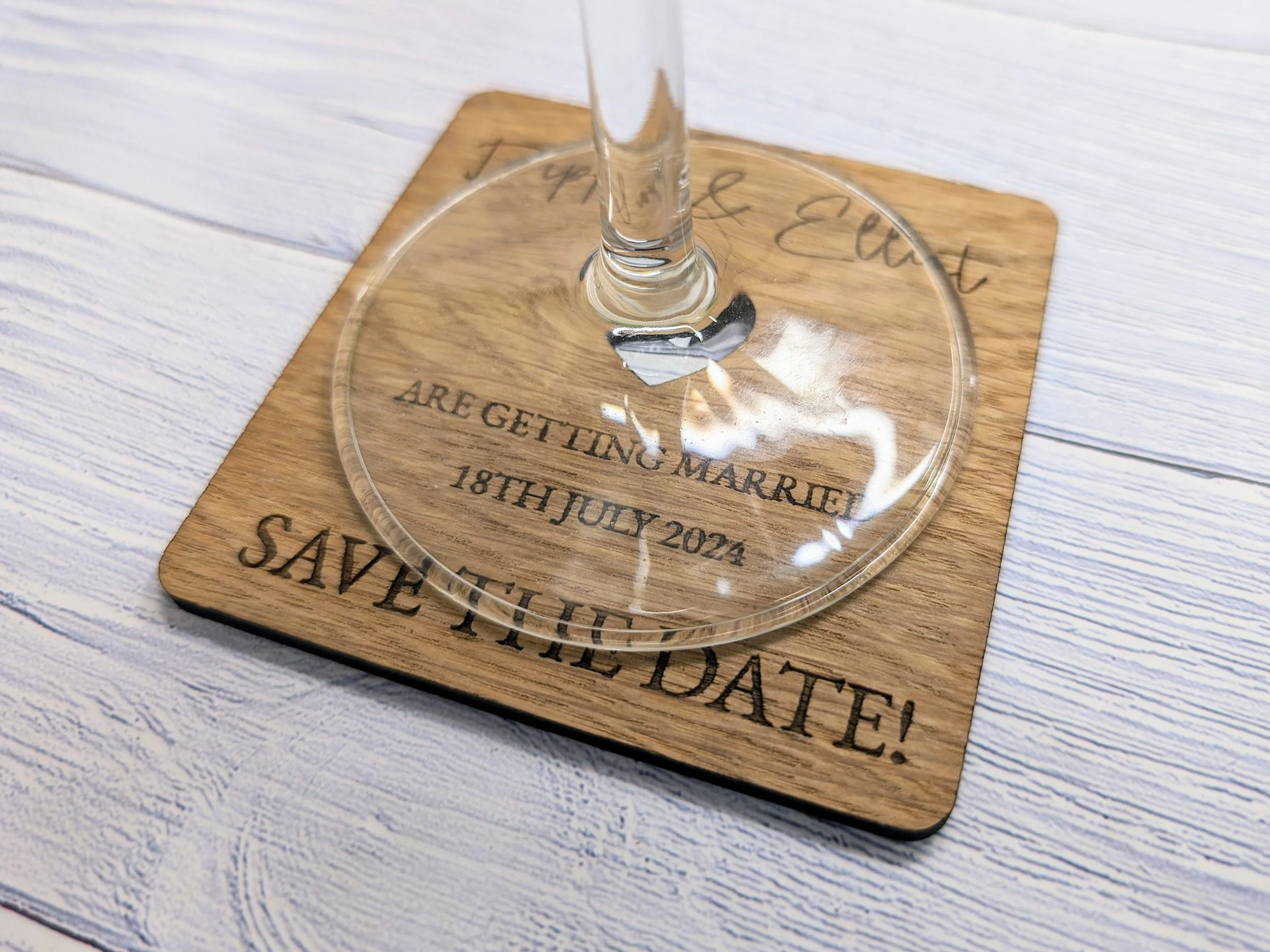 Custom 'Save The Date' Wooden Coasters - Unique Wedding Favors - Image 8