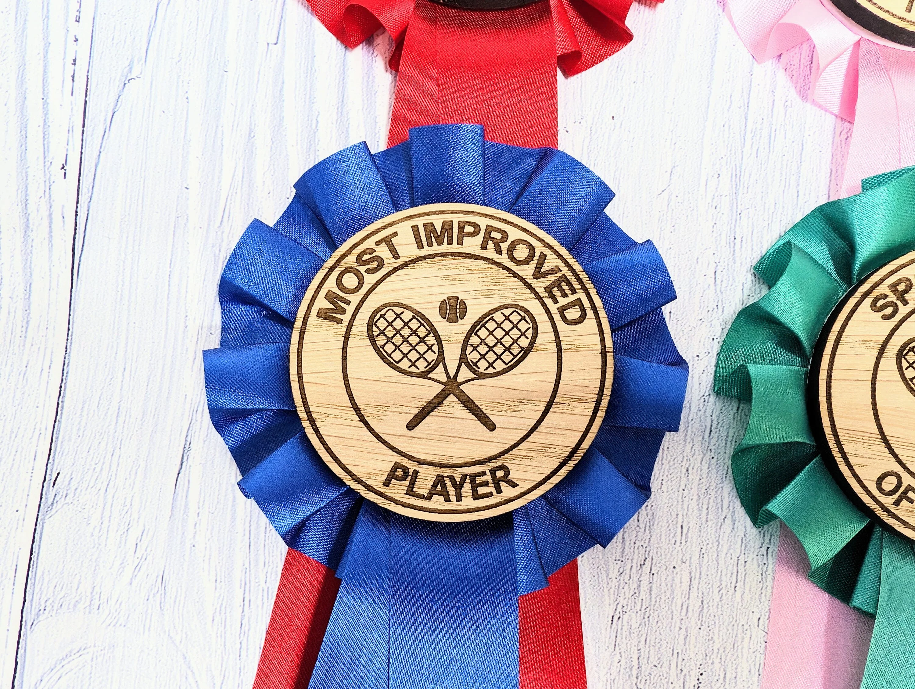 Custom Tennis Rosettes - Personalised Tennis Awards | Choice of Colours, Eco-Friendly, Handcrafted, Fun & Serious Titles - Image 9