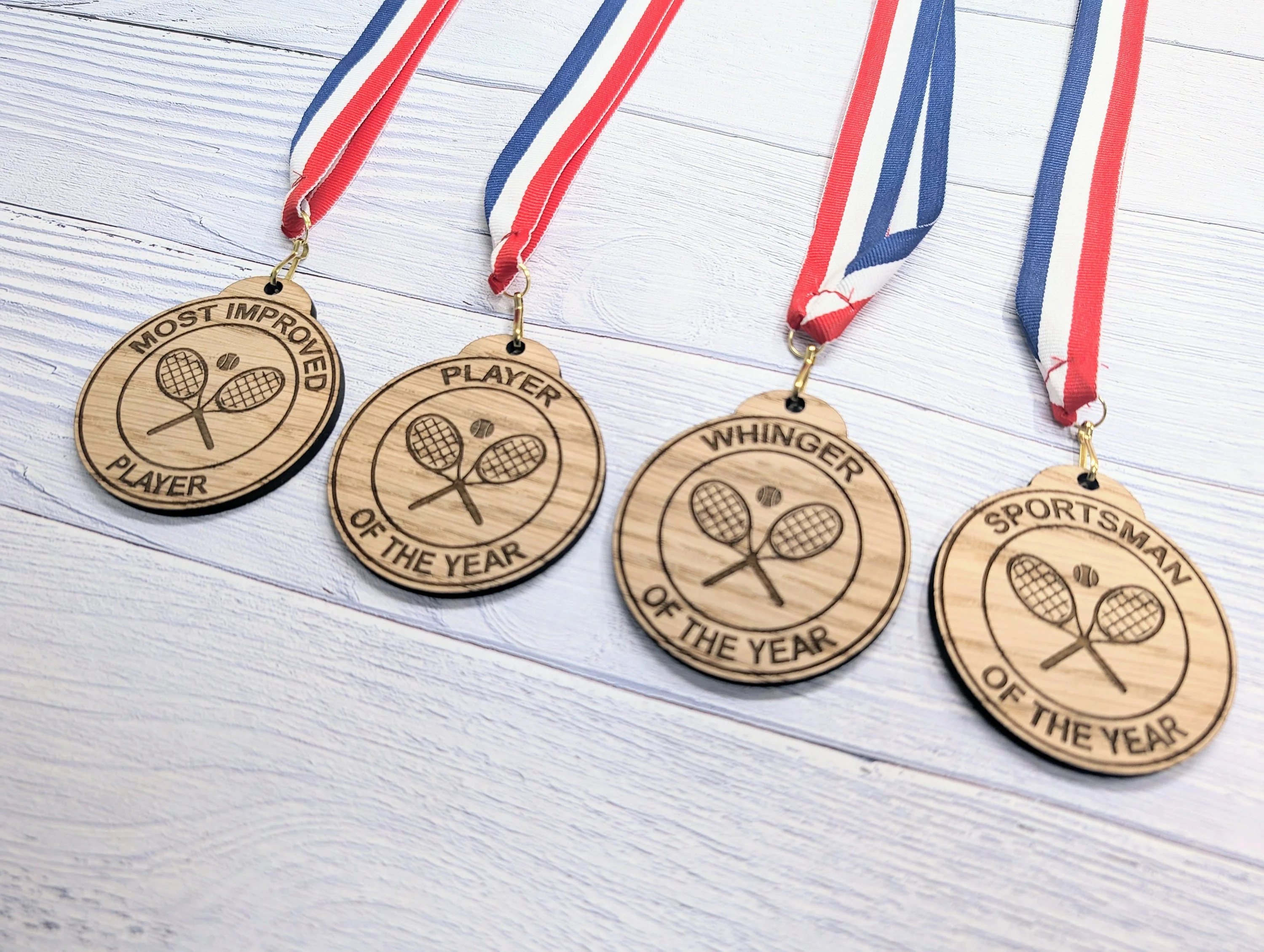 Custom Tennis-Themed Wooden Medals - Personalised for Players and Clubs - Image 2