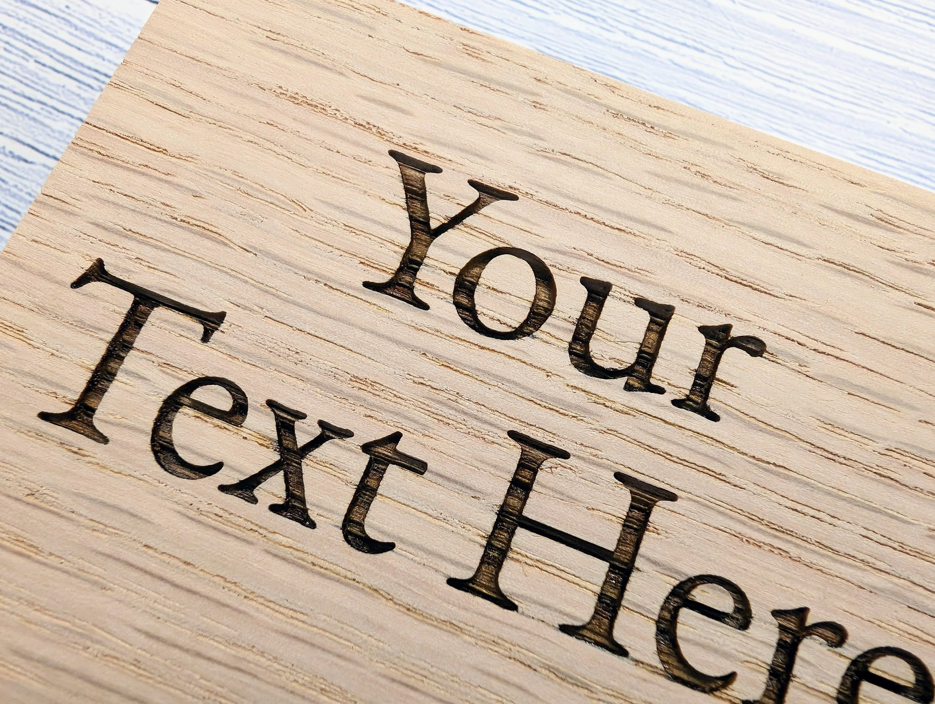 Custom Text Oak Block Freestanding Sign - 3 Sizes - Add Your Text & Optional Logo - Image 3