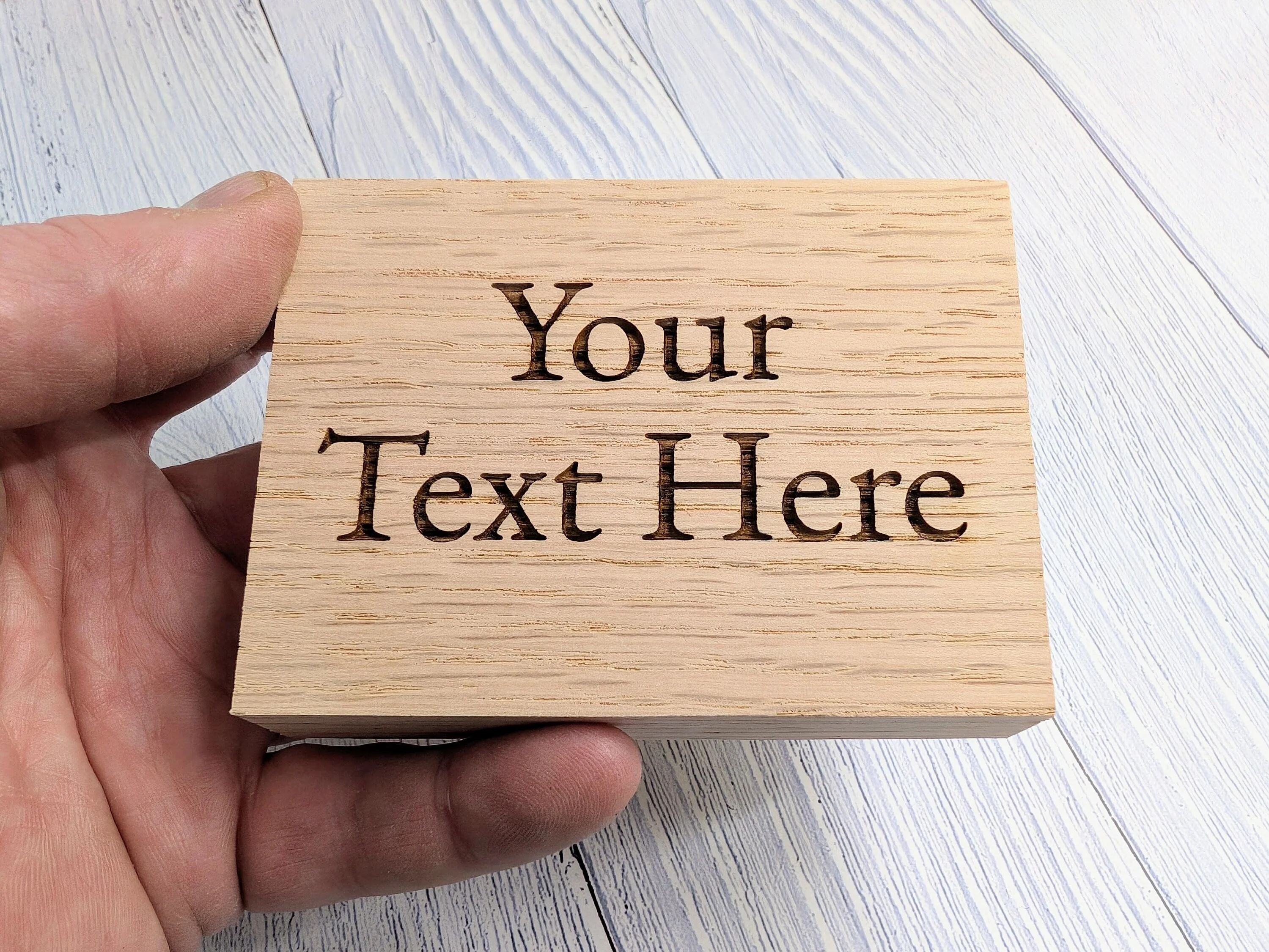 Custom Text Oak Block Freestanding Sign - 3 Sizes - Add Your Text & Optional Logo - Image 7