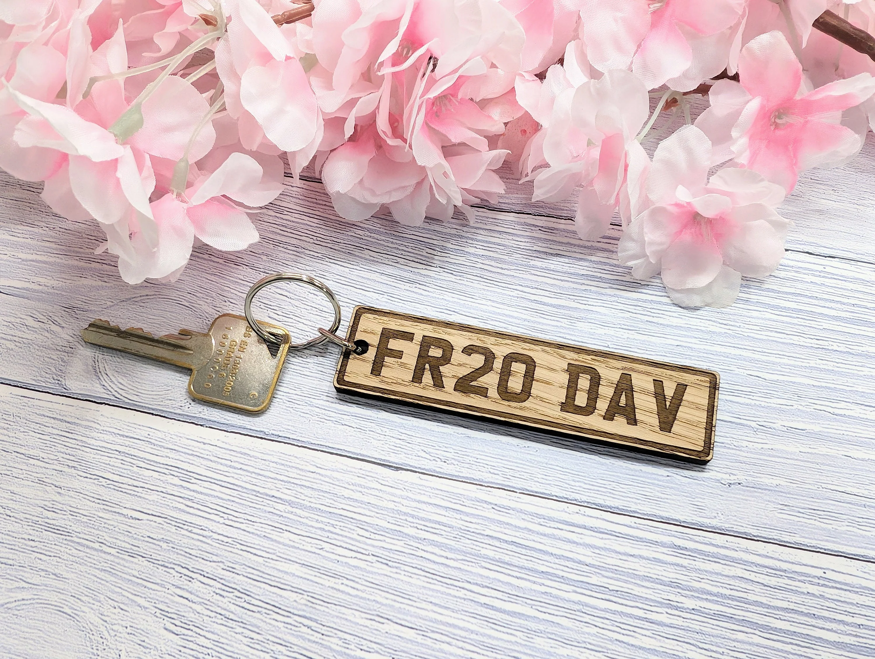 Custom UK Car Plate Keyring - Handmade Eco-Friendly Oak, Personalised Vehicle Registration Gift, Available in 3 Sizes - Image 9