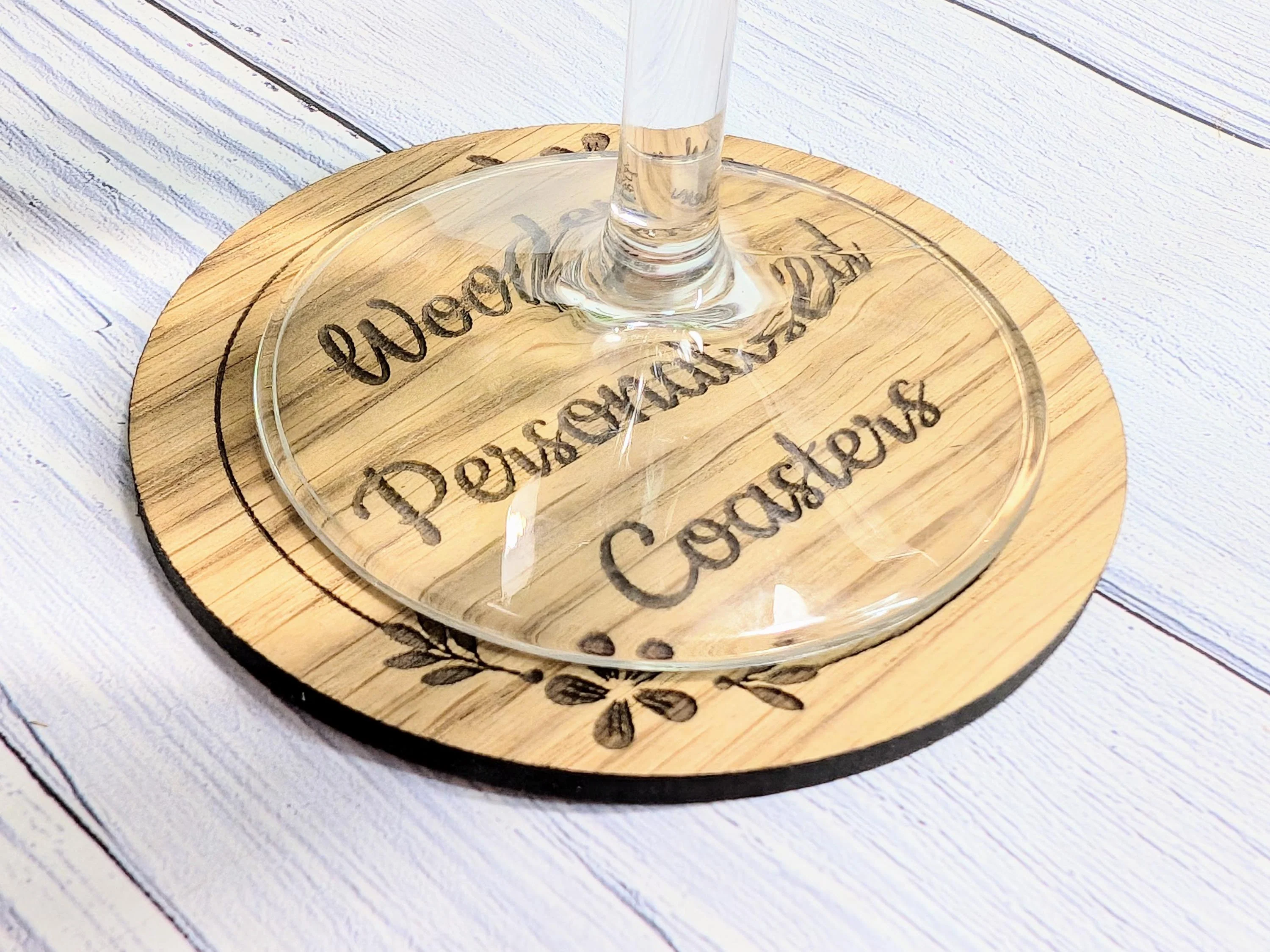 Custom Wooden Coasters – Eco-Friendly Gift, Personalised Text, Engraved Border – Bespoke Sustainable Craft, 100mm Diameter, Coffee & Tea - Image 7