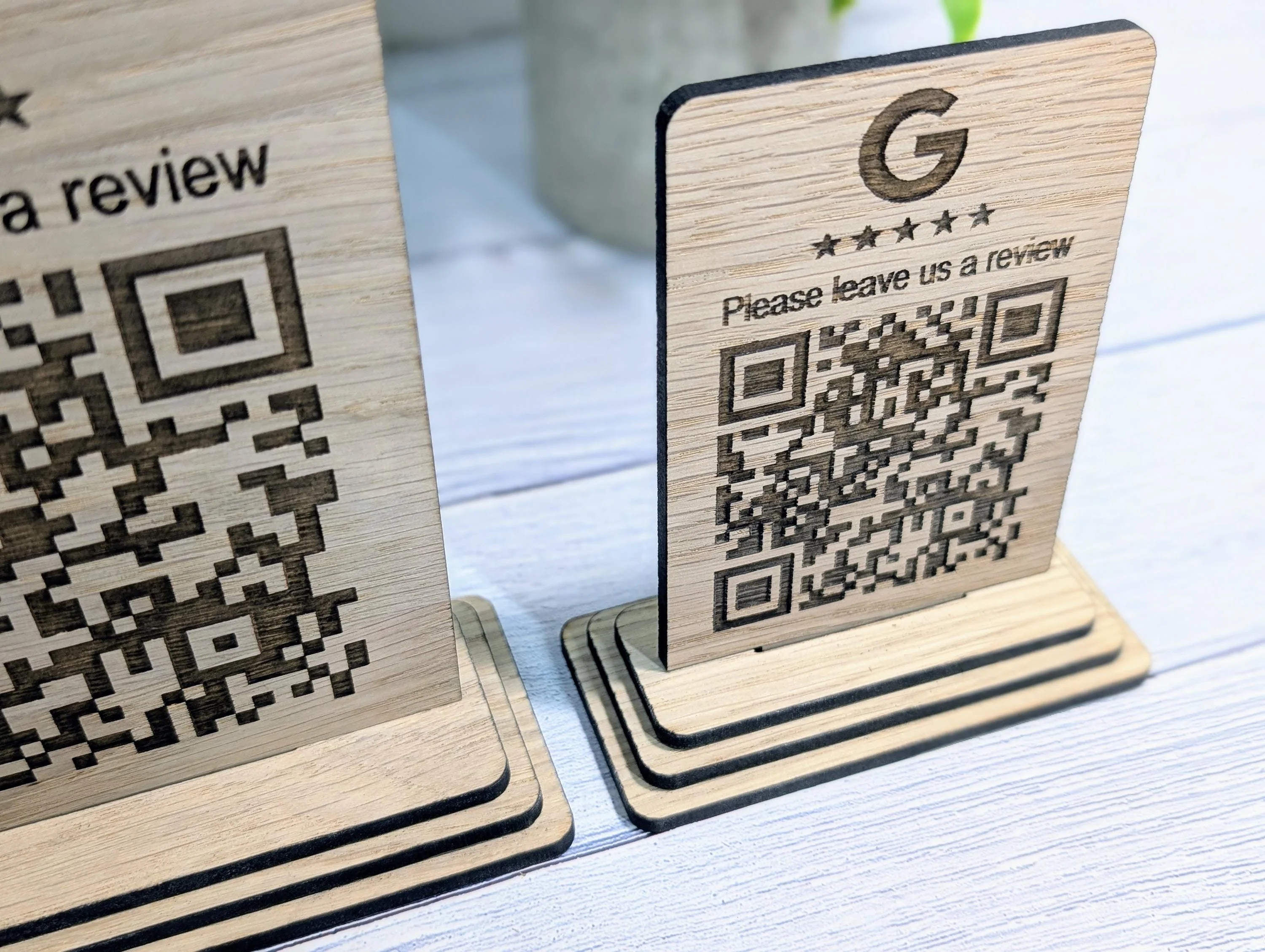 Custom Wooden Google Review Sign with QR Code | Business Review Plaque with Logo | Eco Friendly Point of Sale Display | 2 Sizes - Image 5