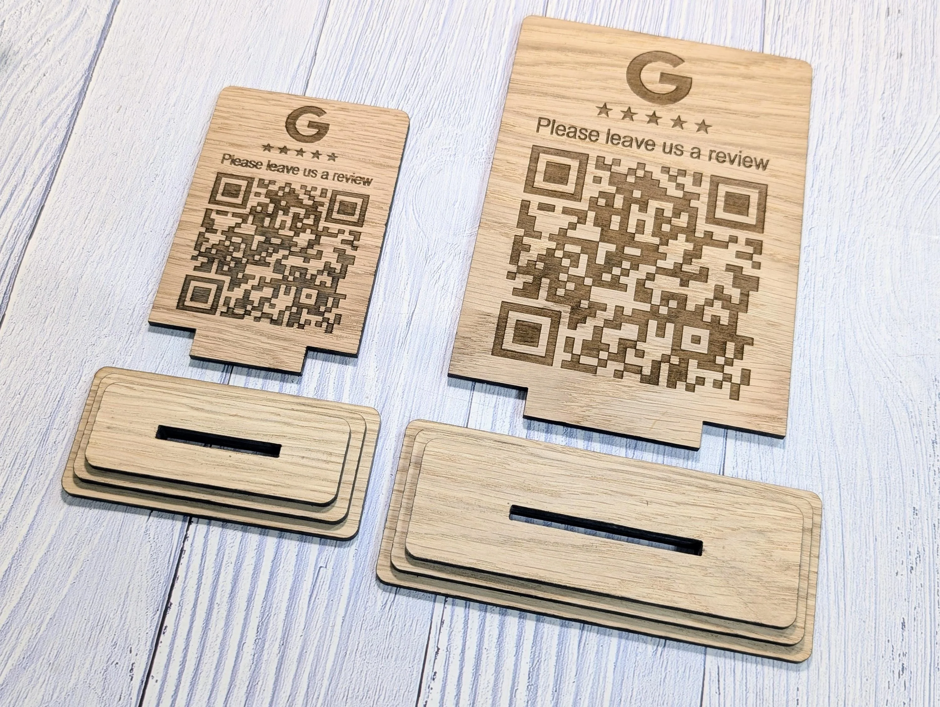 Custom Wooden Google Review Sign with QR Code | Business Review Plaque with Logo | Eco Friendly Point of Sale Display | 2 Sizes - Image 6