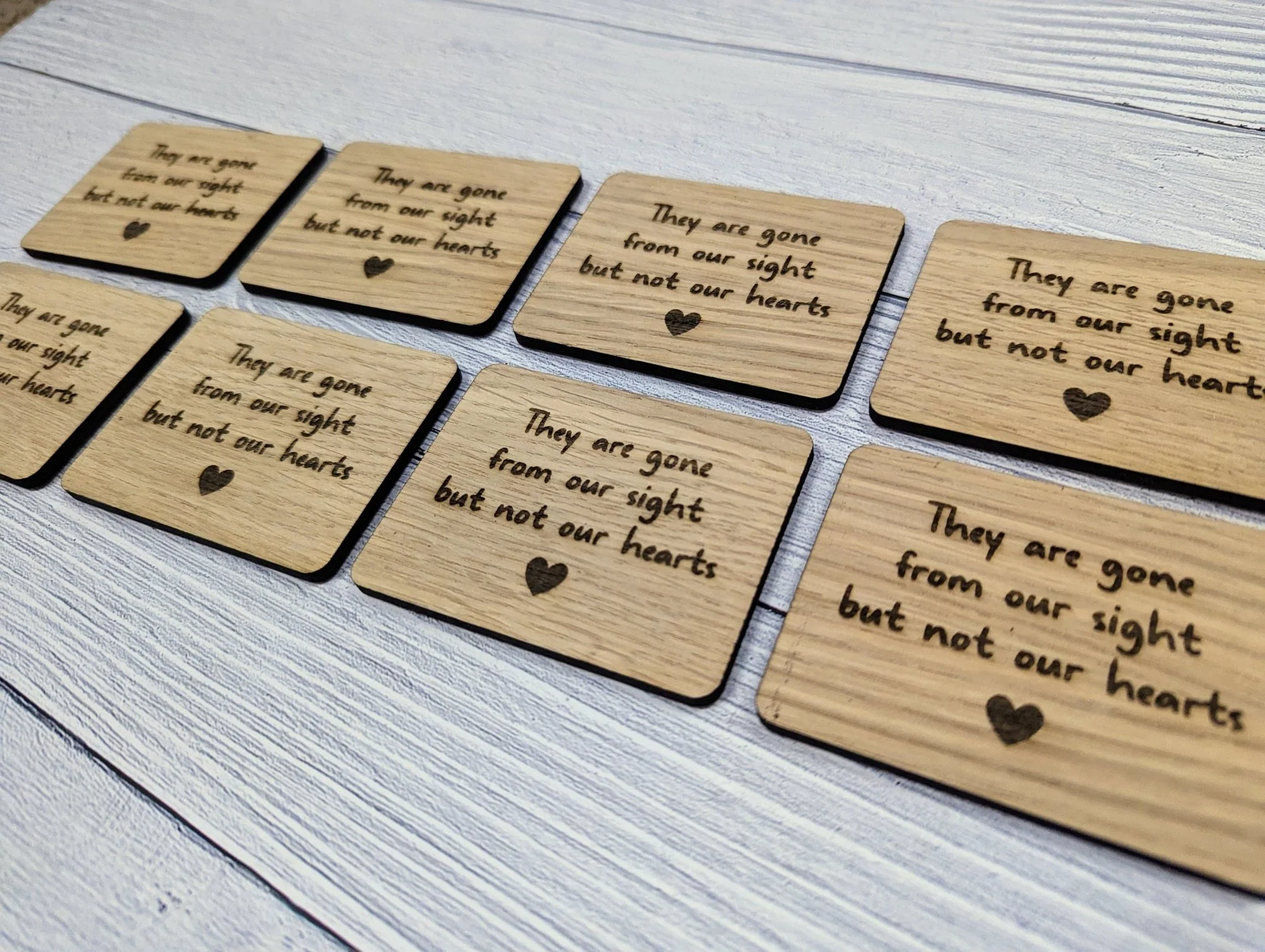 Custom Wooden Memory Magnets: In Loving Memory - Sustainable Birch Tribute Tokens - Personalised Remembrance - Heartfelt Sympathy Gift - Image 3