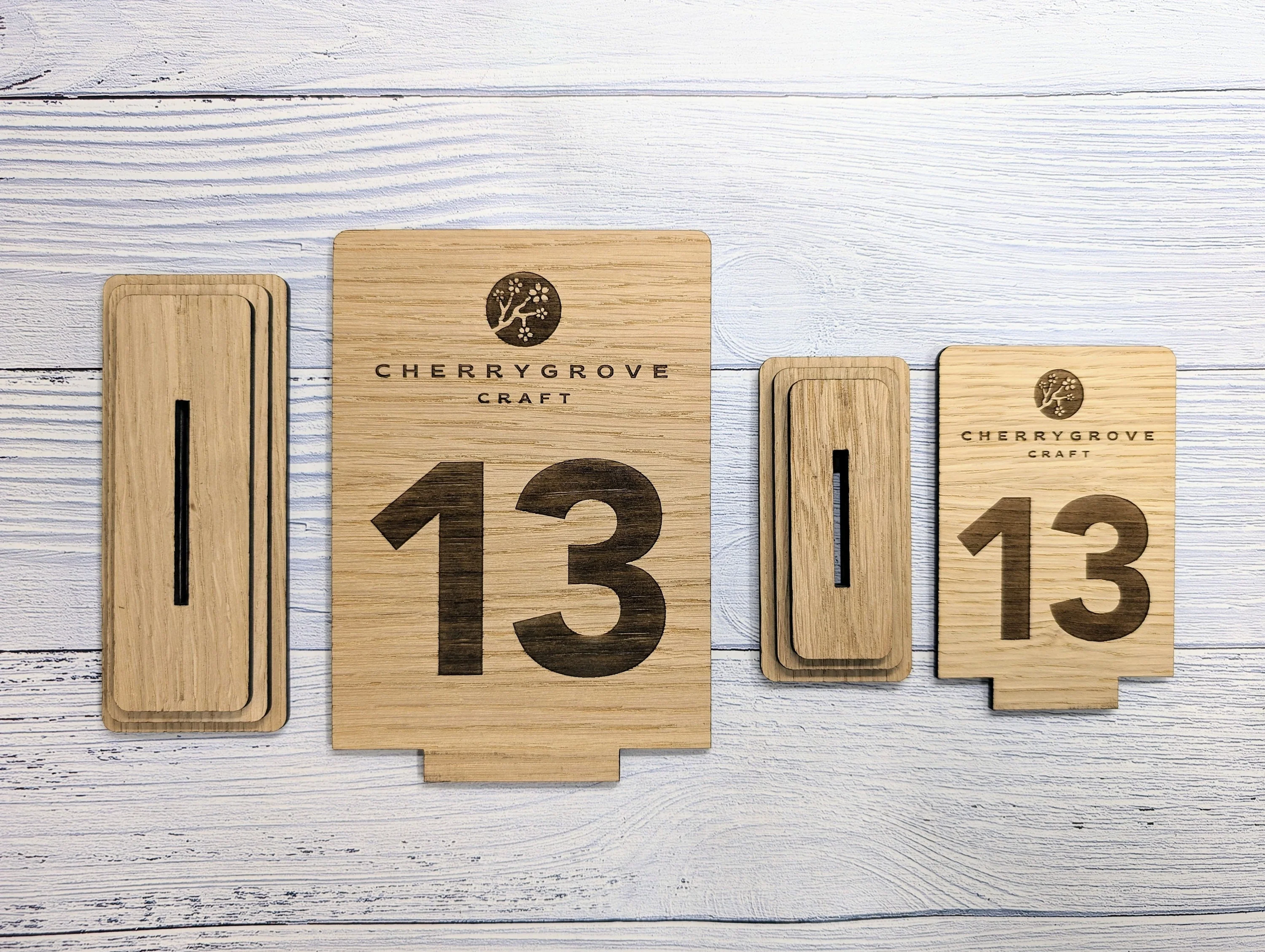 Custom Wooden Table Numbers, Company Logo Corporate Events - 2 Sizes, Single or Double-Sided - Image 4