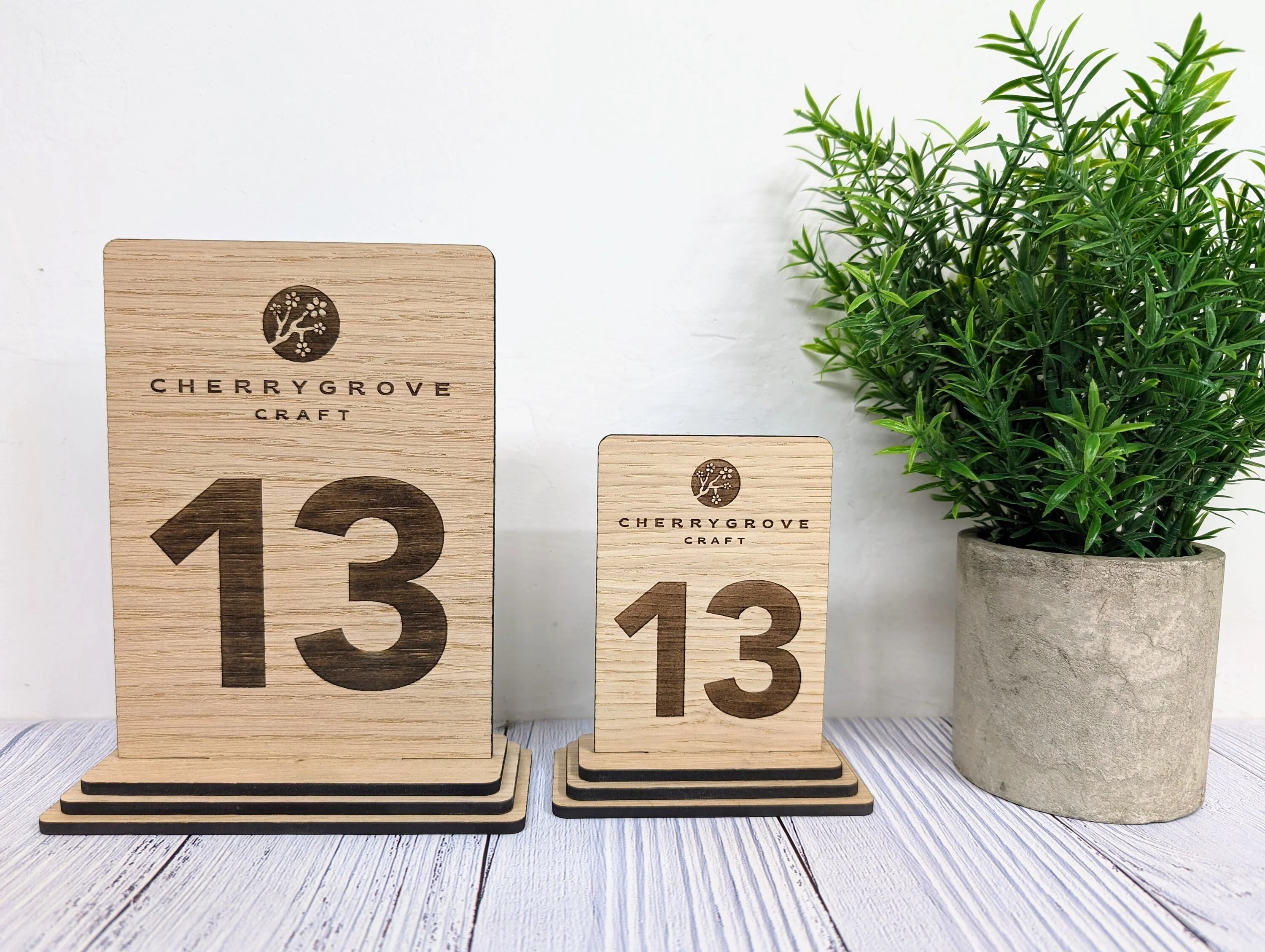 Custom Wooden Table Numbers, Company Logo Corporate Events - 2 Sizes, Single or Double-Sided - Image 5