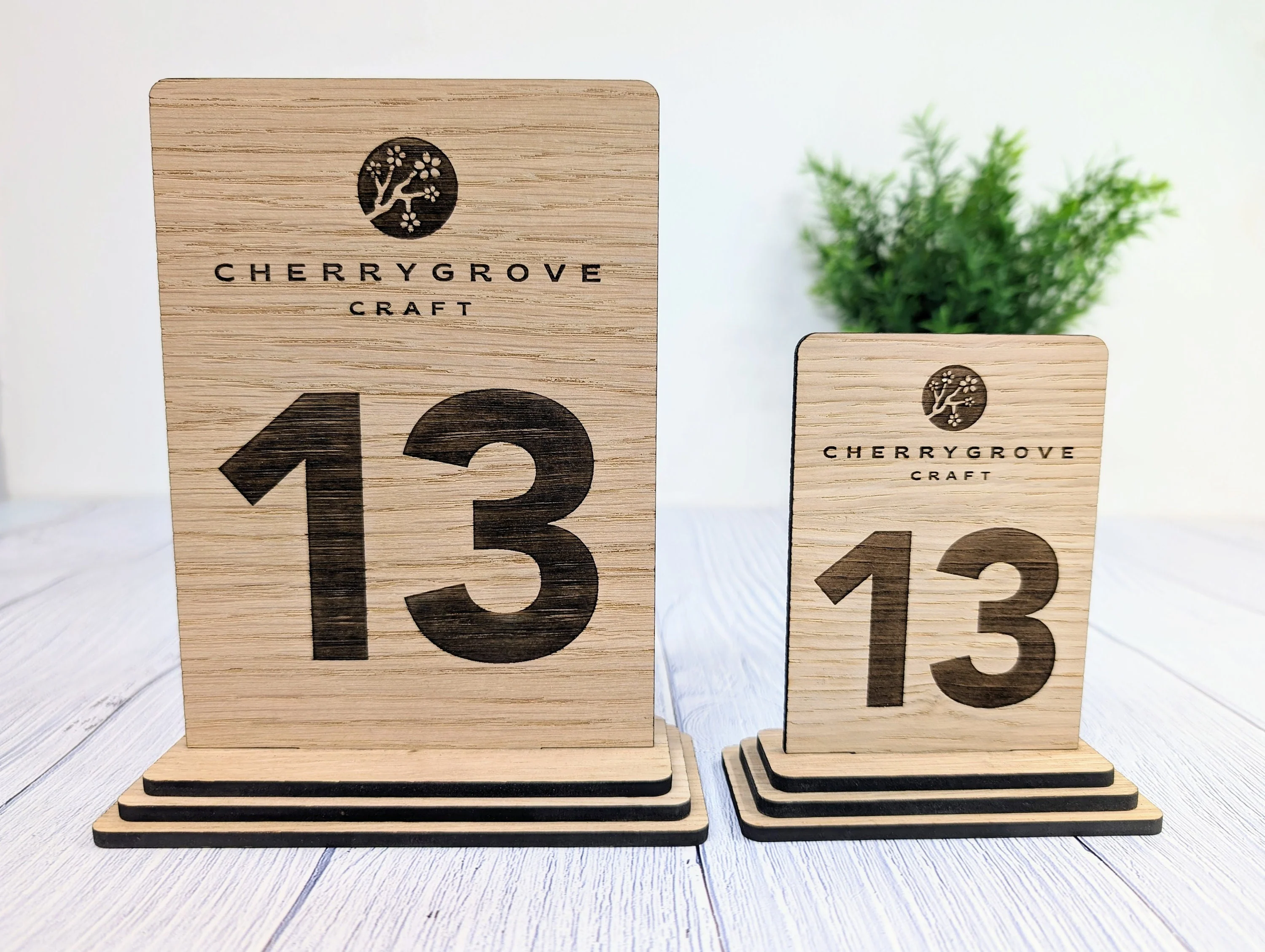 Custom Wooden Table Numbers, Company Logo Corporate Events - 2 Sizes, Single or Double-Sided - Image 6