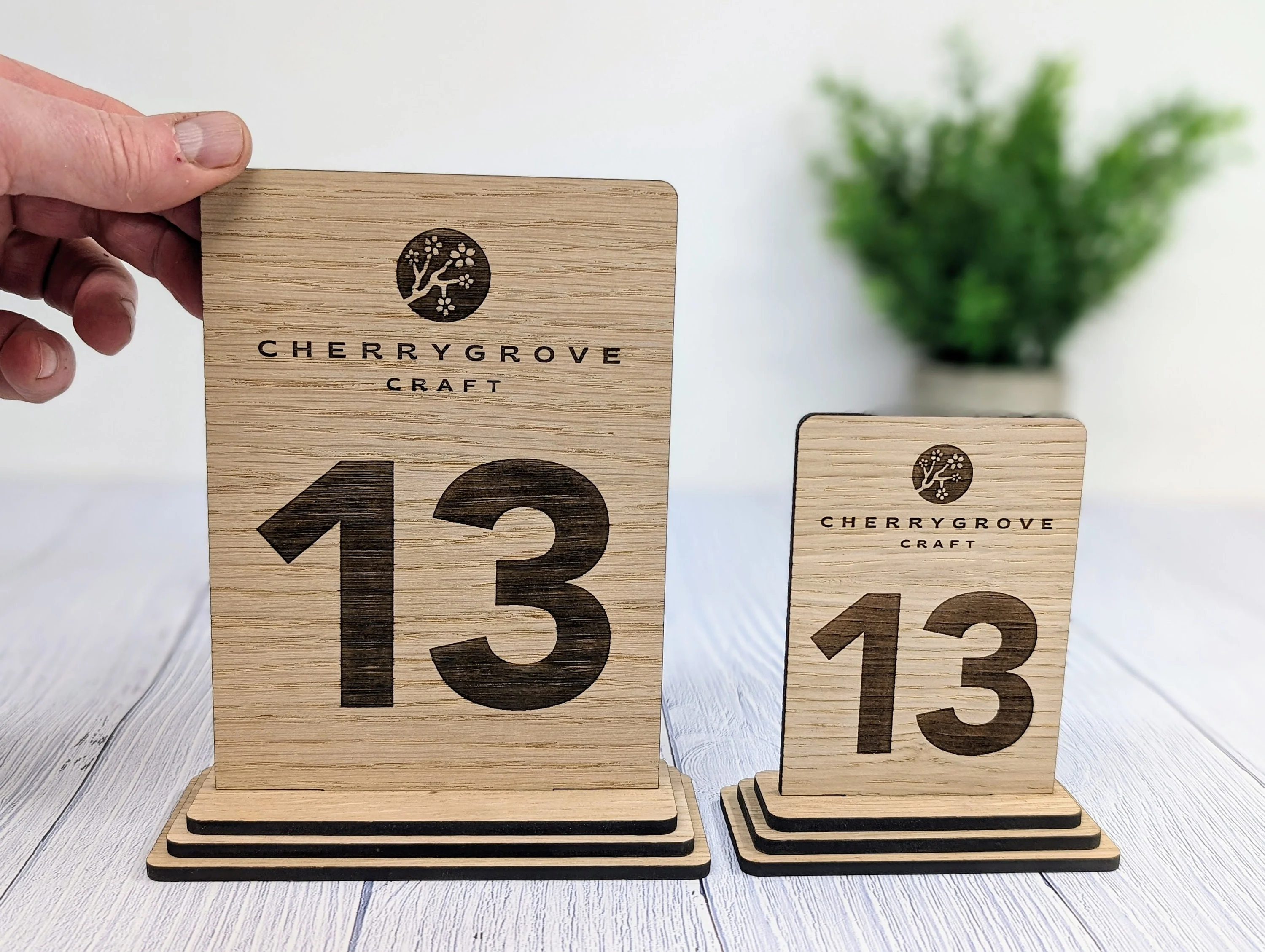 Custom Wooden Table Numbers, Company Logo Corporate Events - 2 Sizes, Single or Double-Sided - Image 7