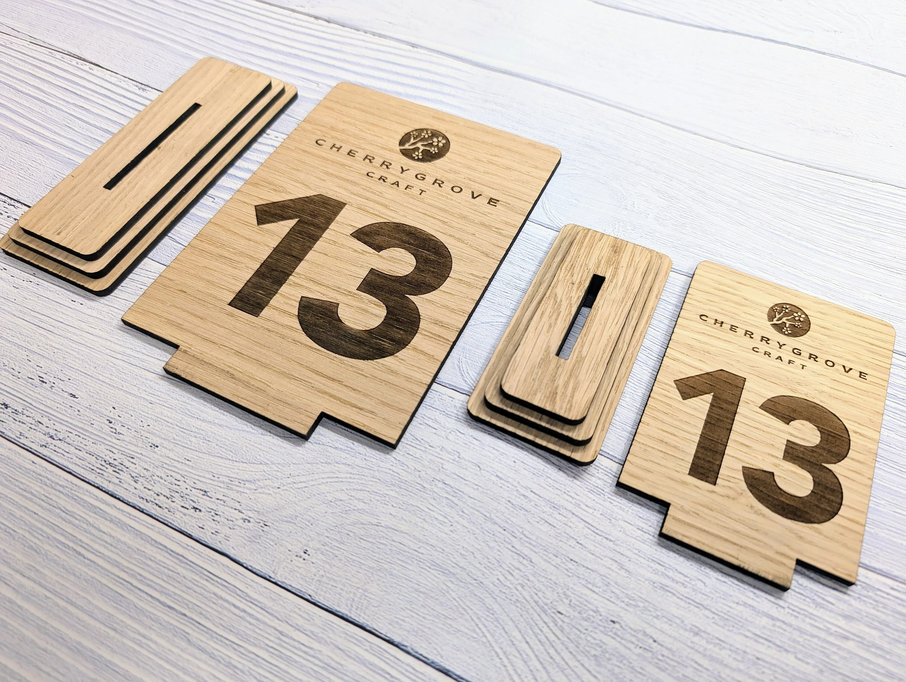 Custom Wooden Table Numbers, Company Logo Corporate Events - 2 Sizes, Single or Double-Sided - Image 9