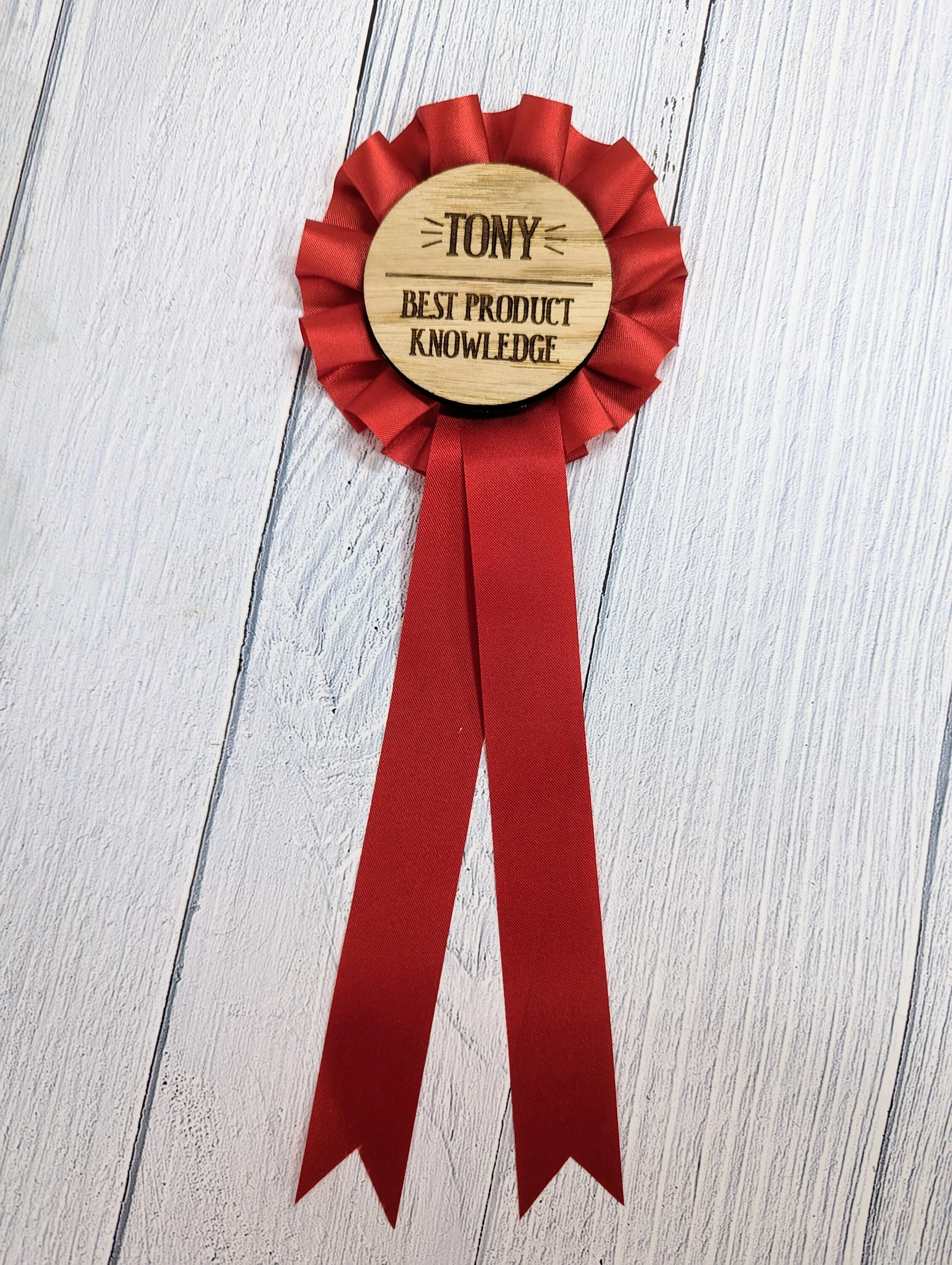 Customer Service Recognition Rosettes: Celebrate Achievements with Eco- Friendly Personalised Wooden Awards - Image 6