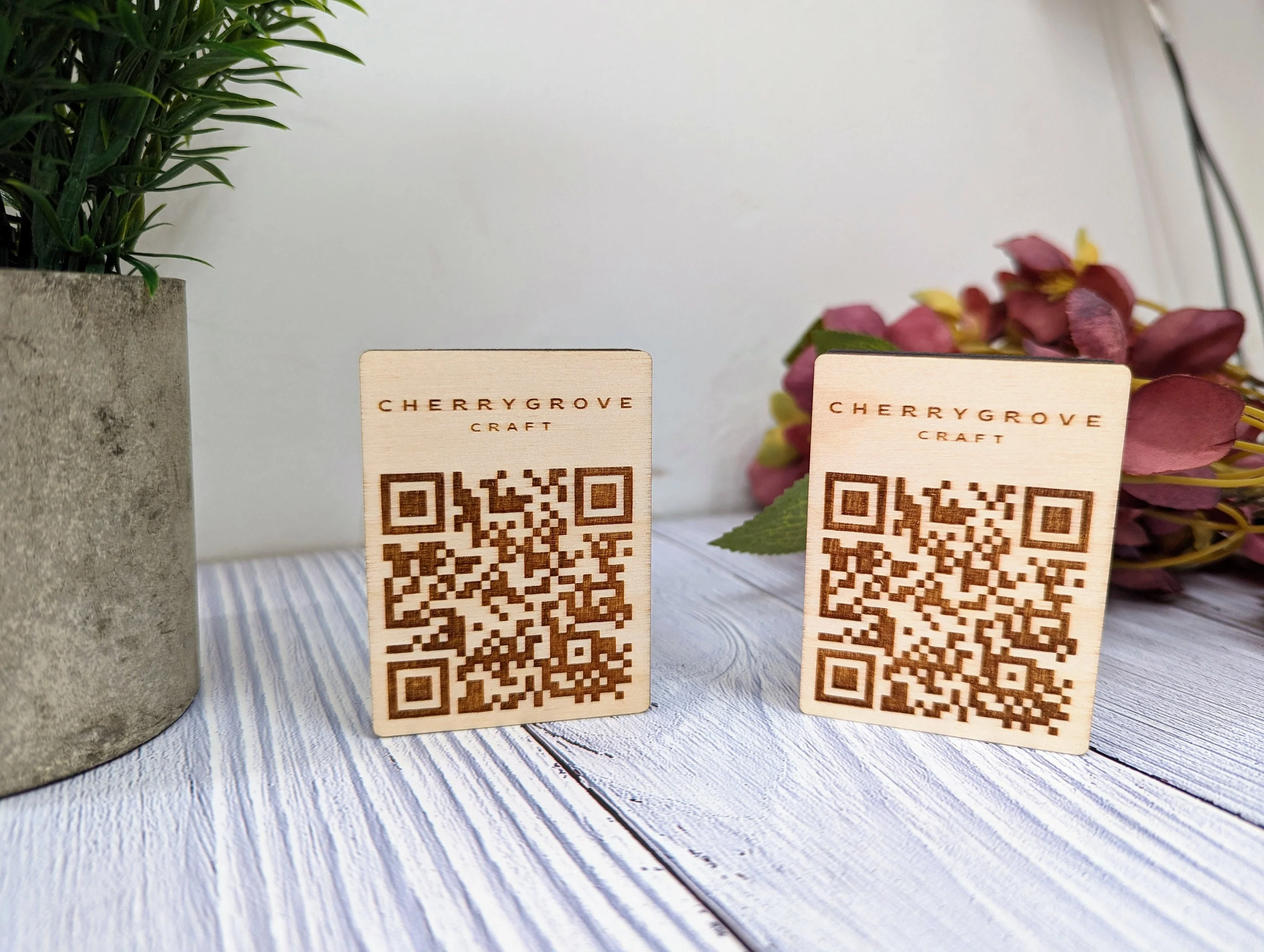 Customisable Wooden QR Code Block: Restaurant Cafe Sign (67x50x12mm) - Image 5