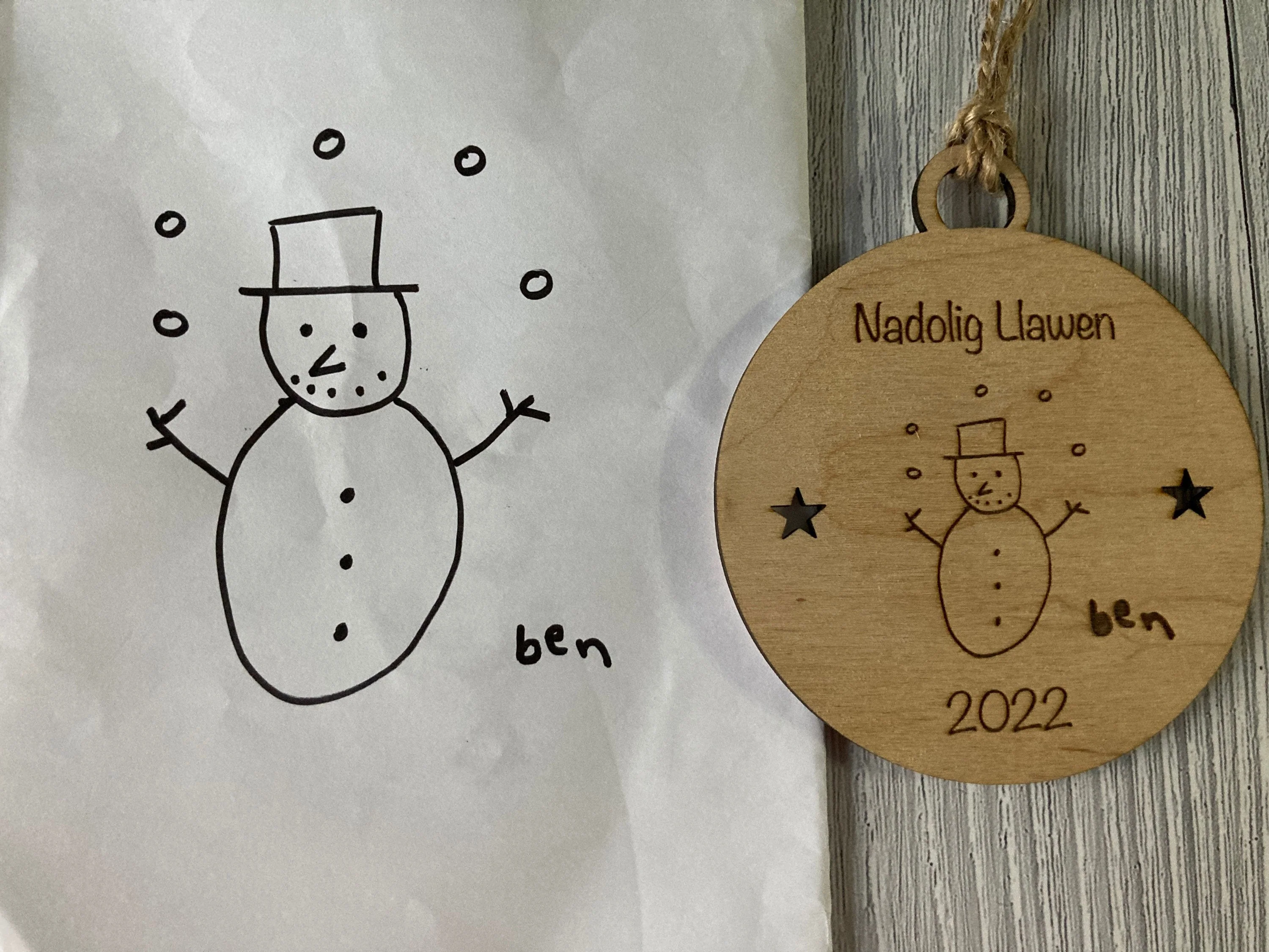 Design Your Own Bauble | Your Drawing Engraved On A Bauble | Christmas Baubles For Kids | Personalised Christmas Decoration - Image 3