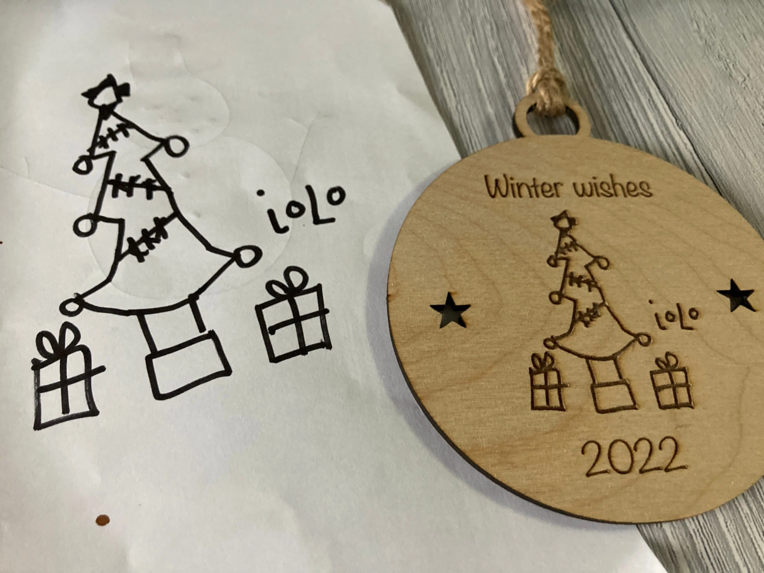 Design Your Own Bauble | Your Drawing Engraved On A Bauble | Christmas Baubles For Kids | Personalised Christmas Decoration - Image 4