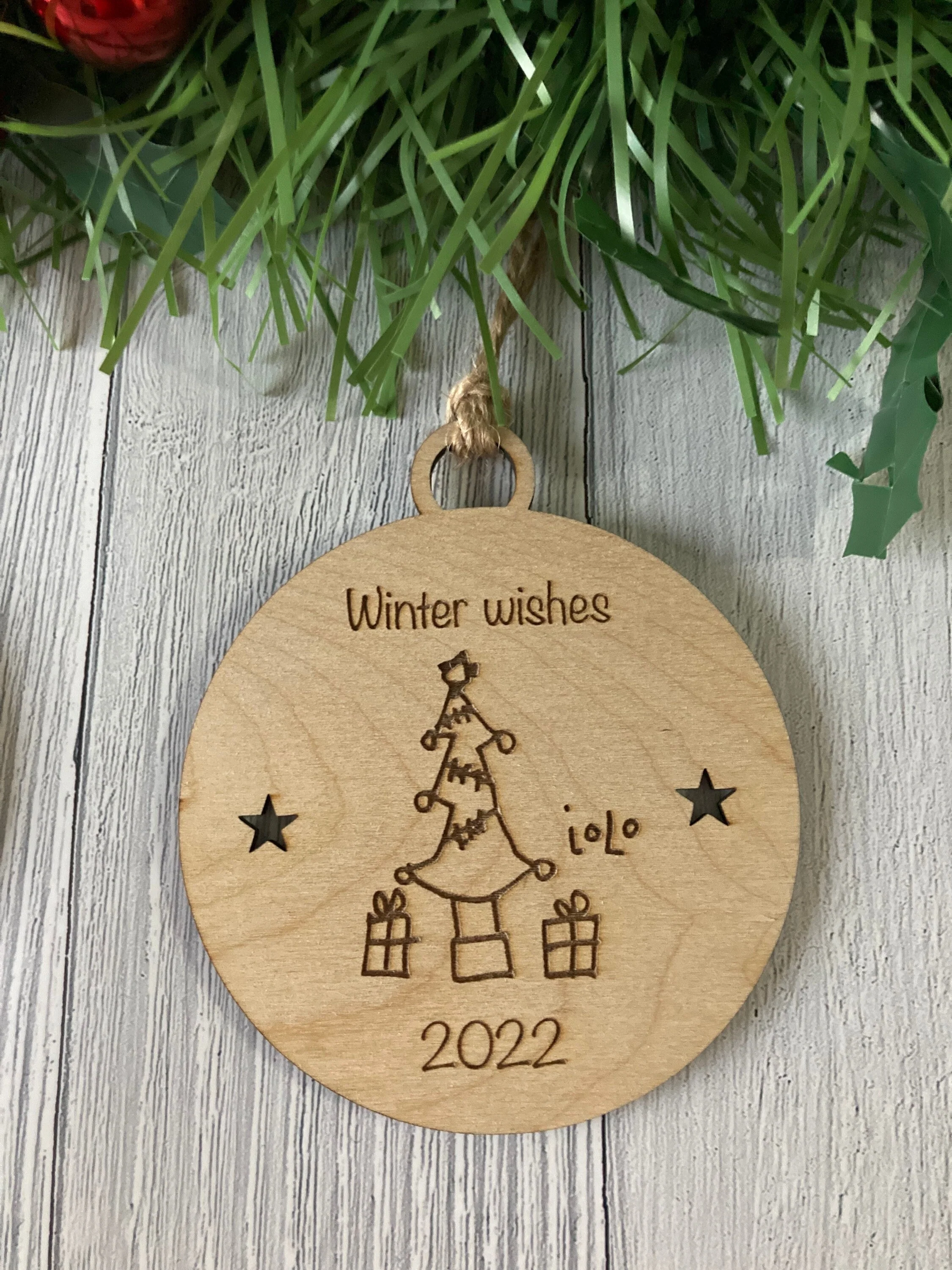 Design Your Own Bauble | Your Drawing Engraved On A Bauble | Christmas Baubles For Kids | Personalised Christmas Decoration - Image 5