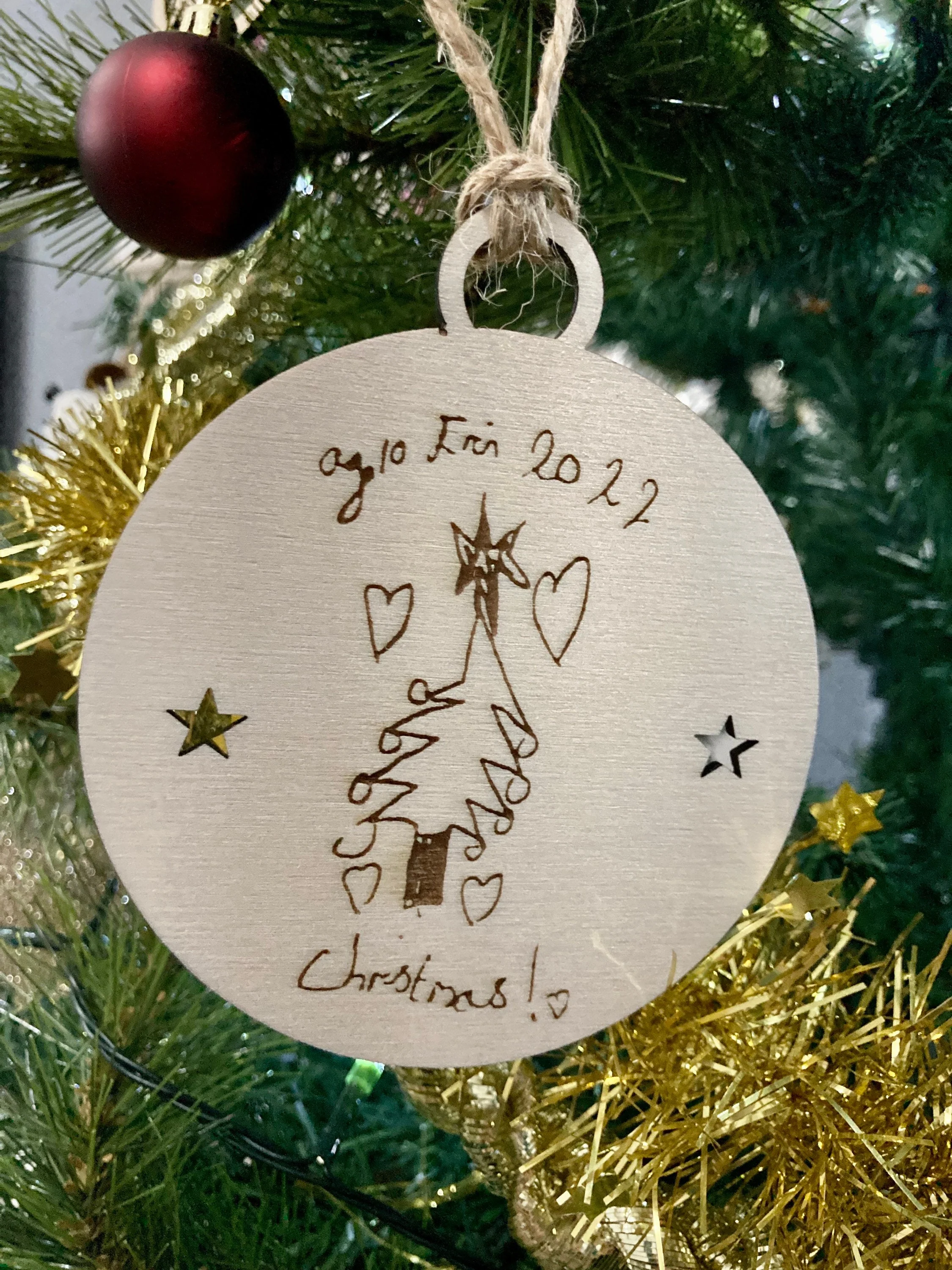 Design Your Own Bauble | Your Drawing Engraved On A Bauble | Christmas Baubles For Kids | Personalised Christmas Decoration - Image 6