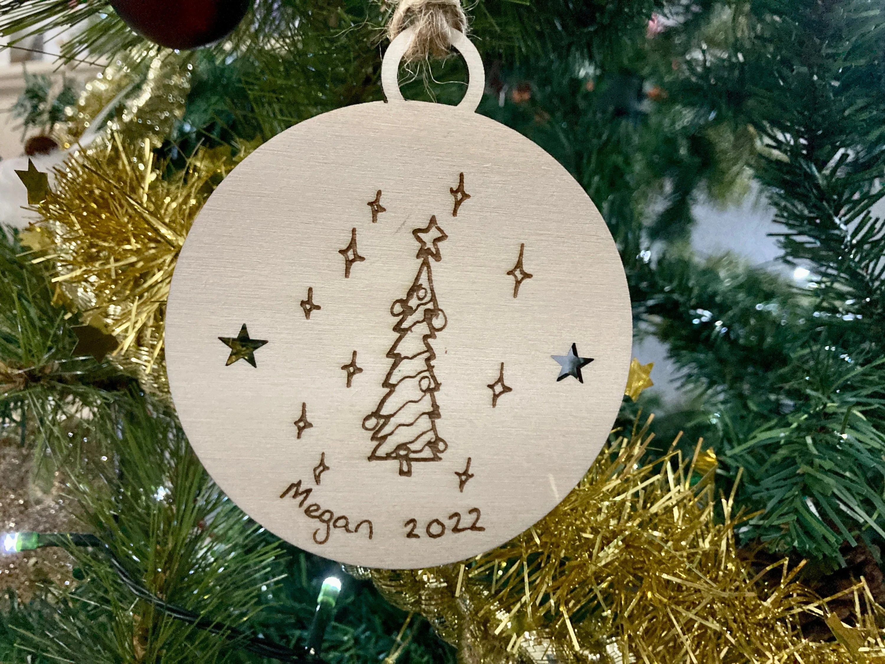 Design Your Own Bauble | Your Drawing Engraved On A Bauble | Christmas Baubles For Kids | Personalised Christmas Decoration - Image 7