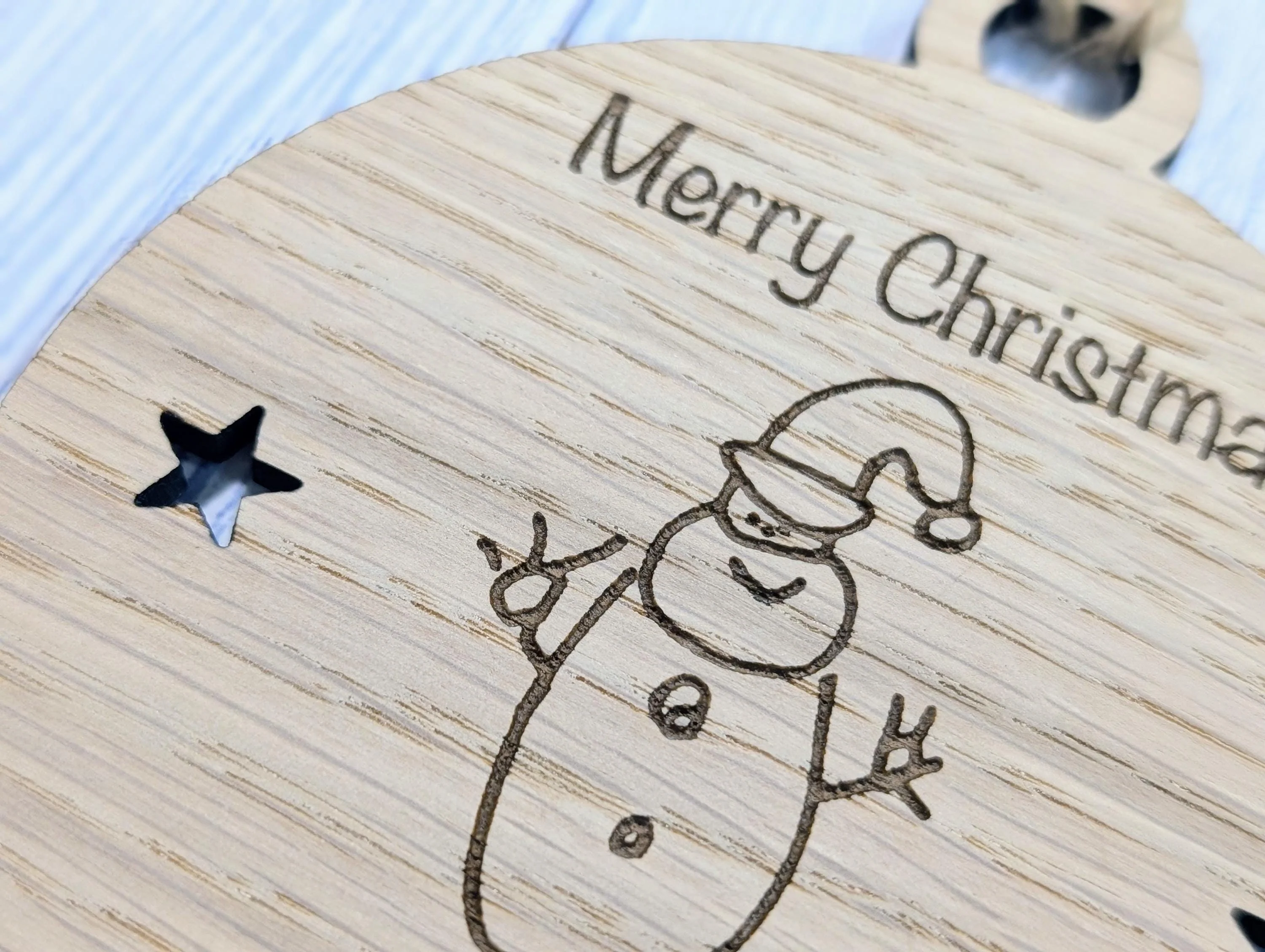 Design Your Own Wooden Bauble - Send Your Drawing, Welsh Custom Christmas Decoration in Oak Veneer - Personalised Xmas Decor Ornament - Image 7