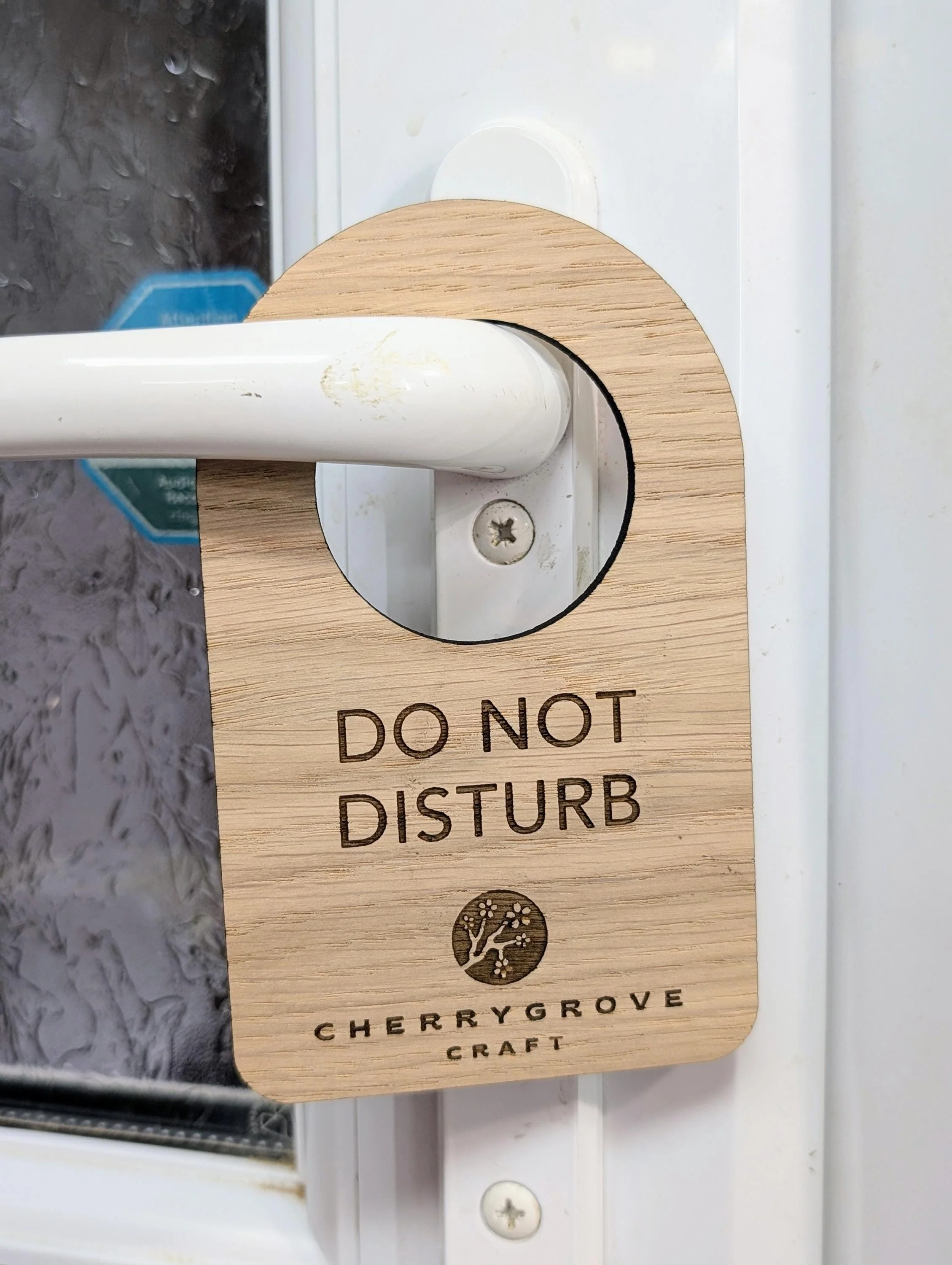 Do Not Disturb Wooden Door Hanger - Personalised Door Sign with Logo – 89x144mm, Custom Signage for Office, WFH, or Quiet Time - Image 2