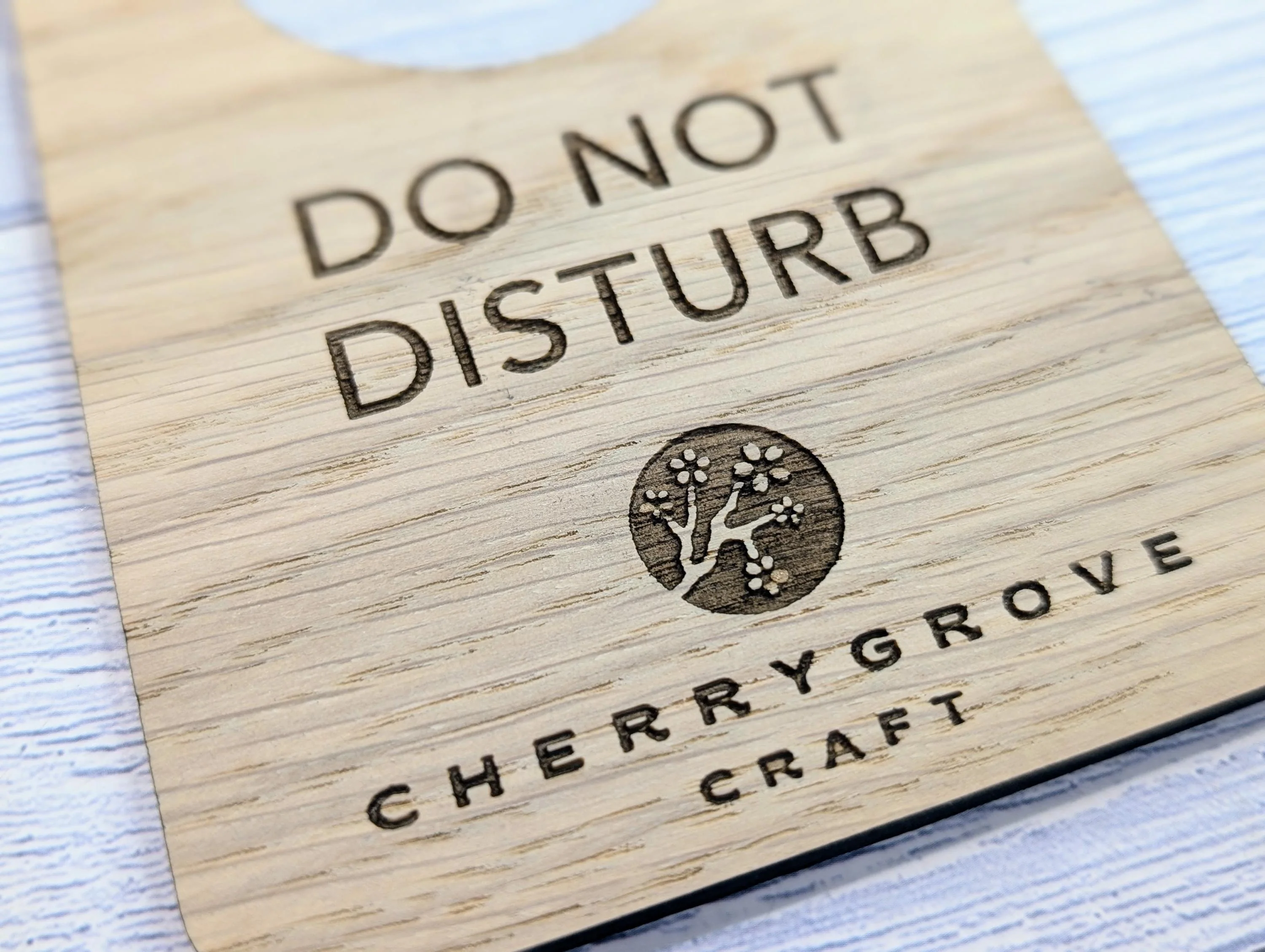 Do Not Disturb Wooden Door Hanger - Personalised Door Sign with Logo – 89x144mm, Custom Signage for Office, WFH, or Quiet Time - Image 4