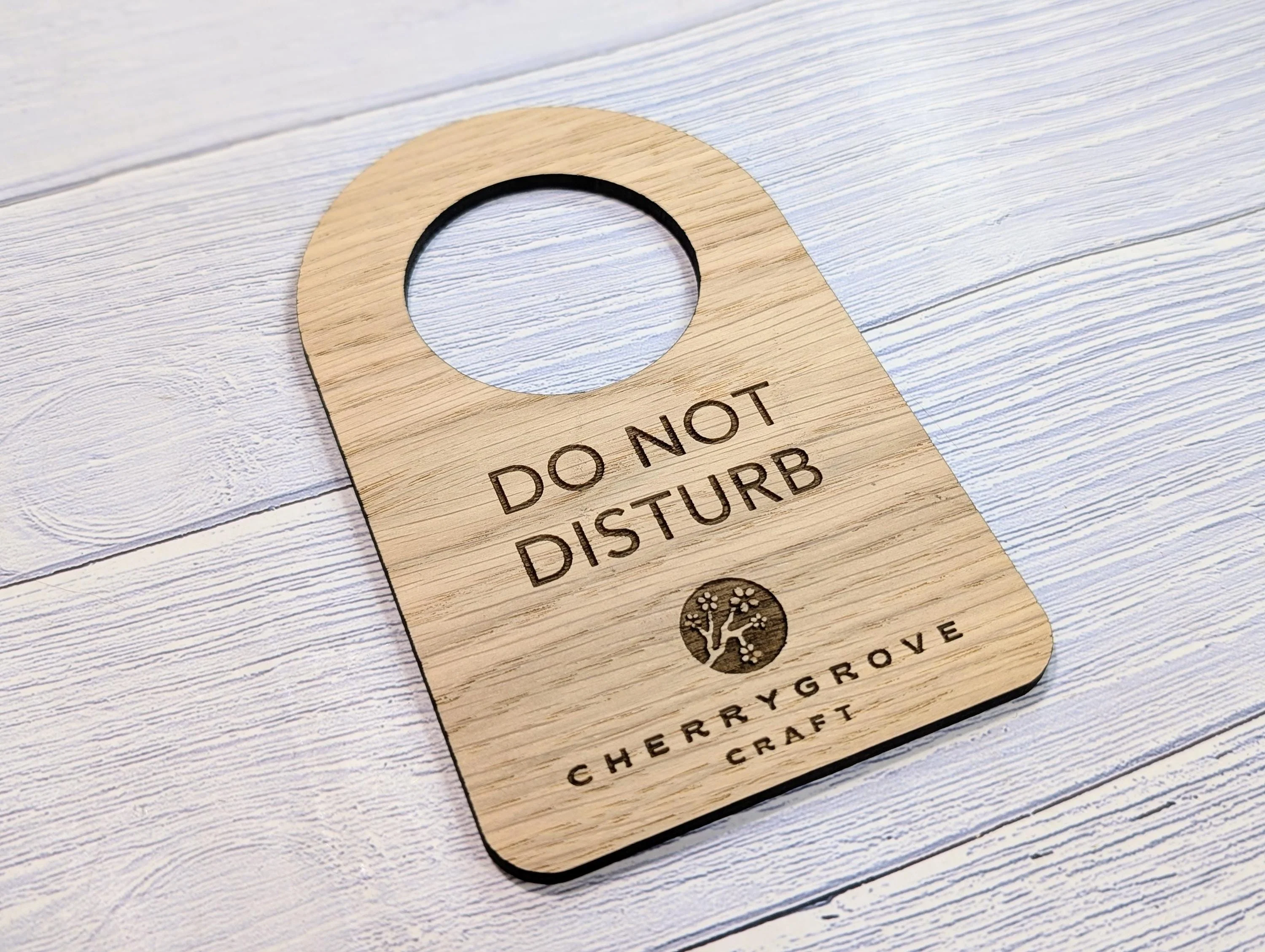 Do Not Disturb Wooden Door Hanger - Personalised Door Sign with Logo – 89x144mm, Custom Signage for Office, WFH, or Quiet Time - Image 7