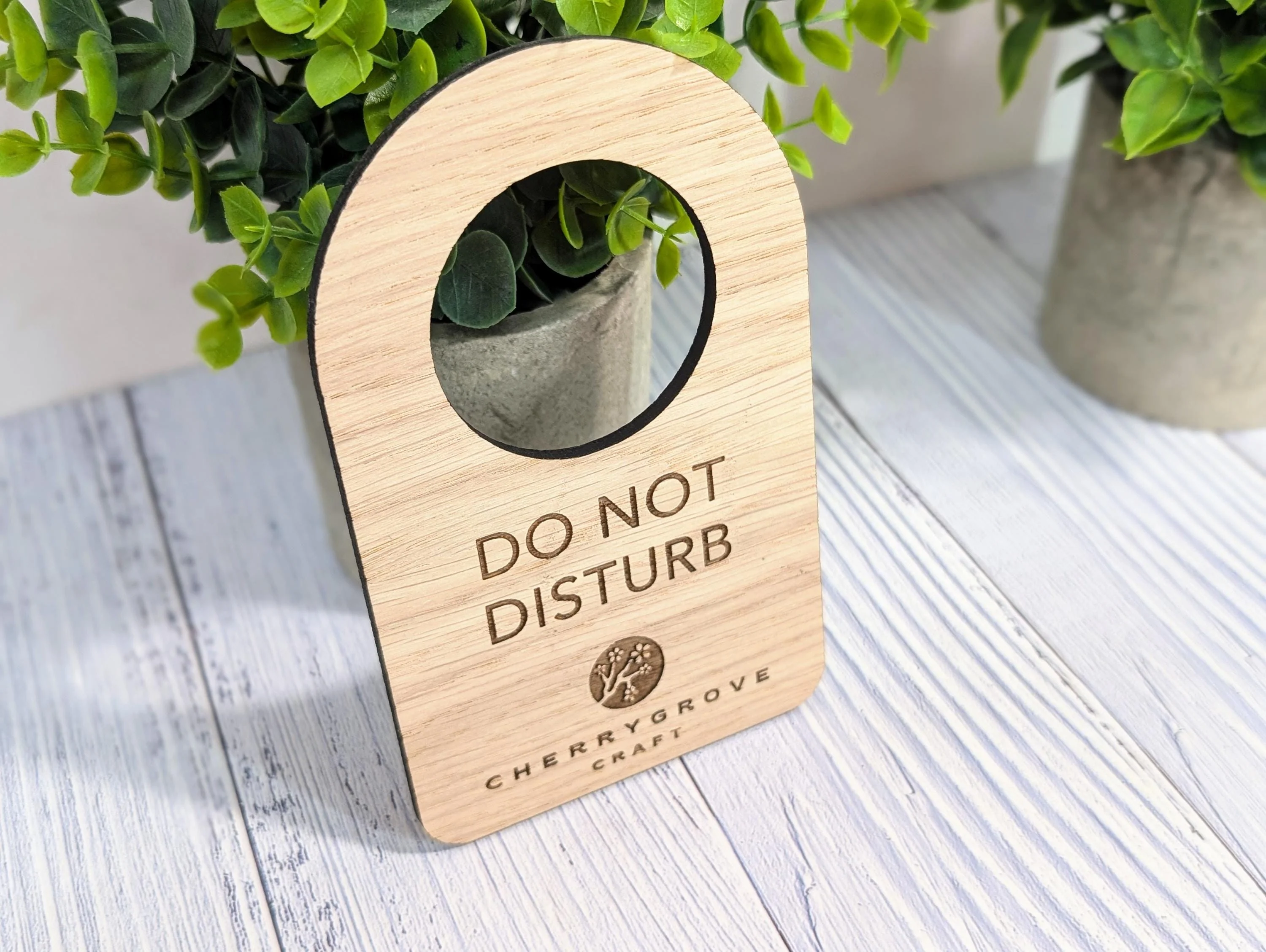 Do Not Disturb Wooden Door Hanger - Personalised Door Sign with Logo – 89x144mm, Custom Signage for Office, WFH, or Quiet Time - Image 8